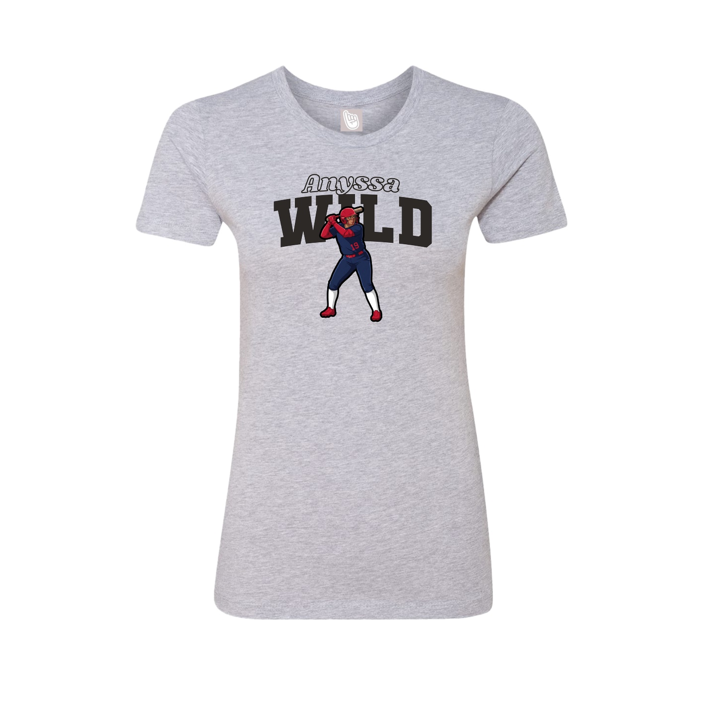 Fitted Women's Tee — Name Arch in Grey