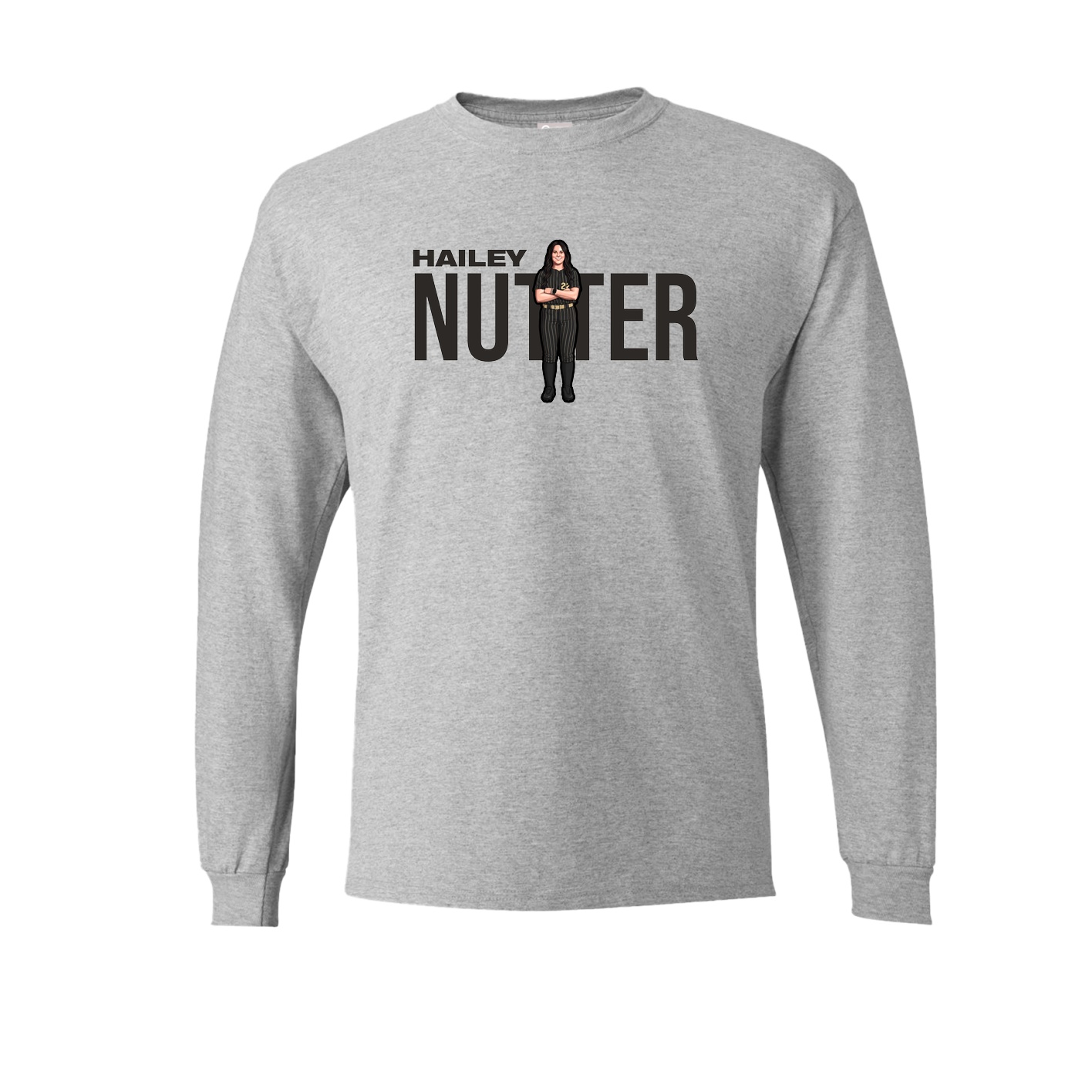 Long Sleeve Tee — Player Name in Grey