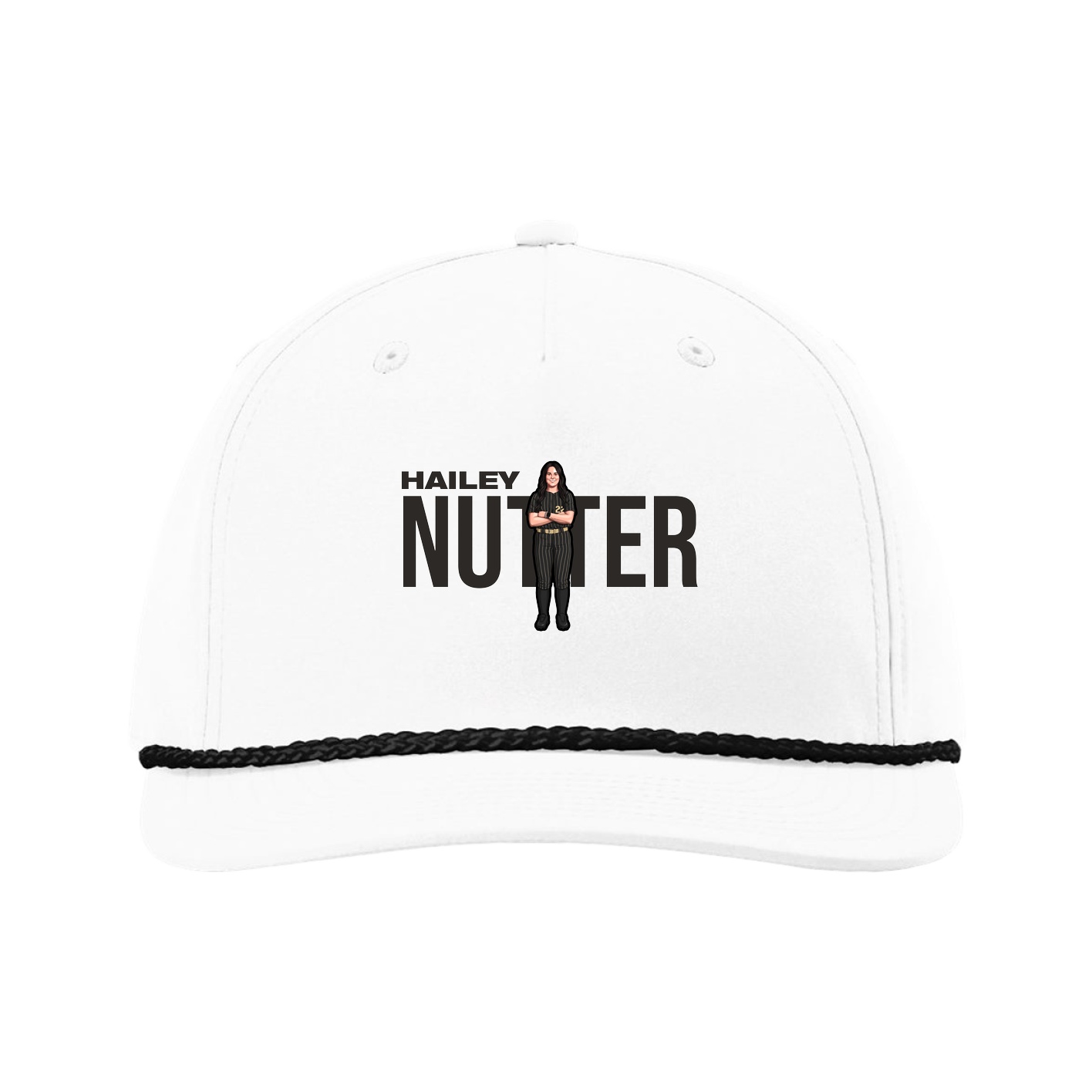 Five-Panel Classic Rope Cap — Player Name in White
