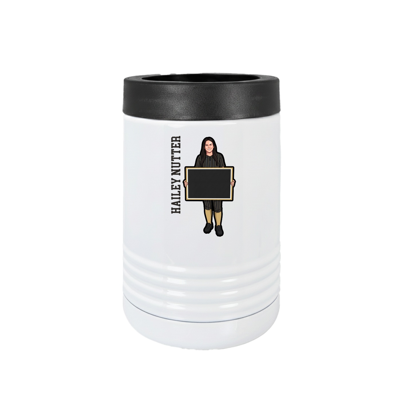 Beverage Holder — Name Vertical in White