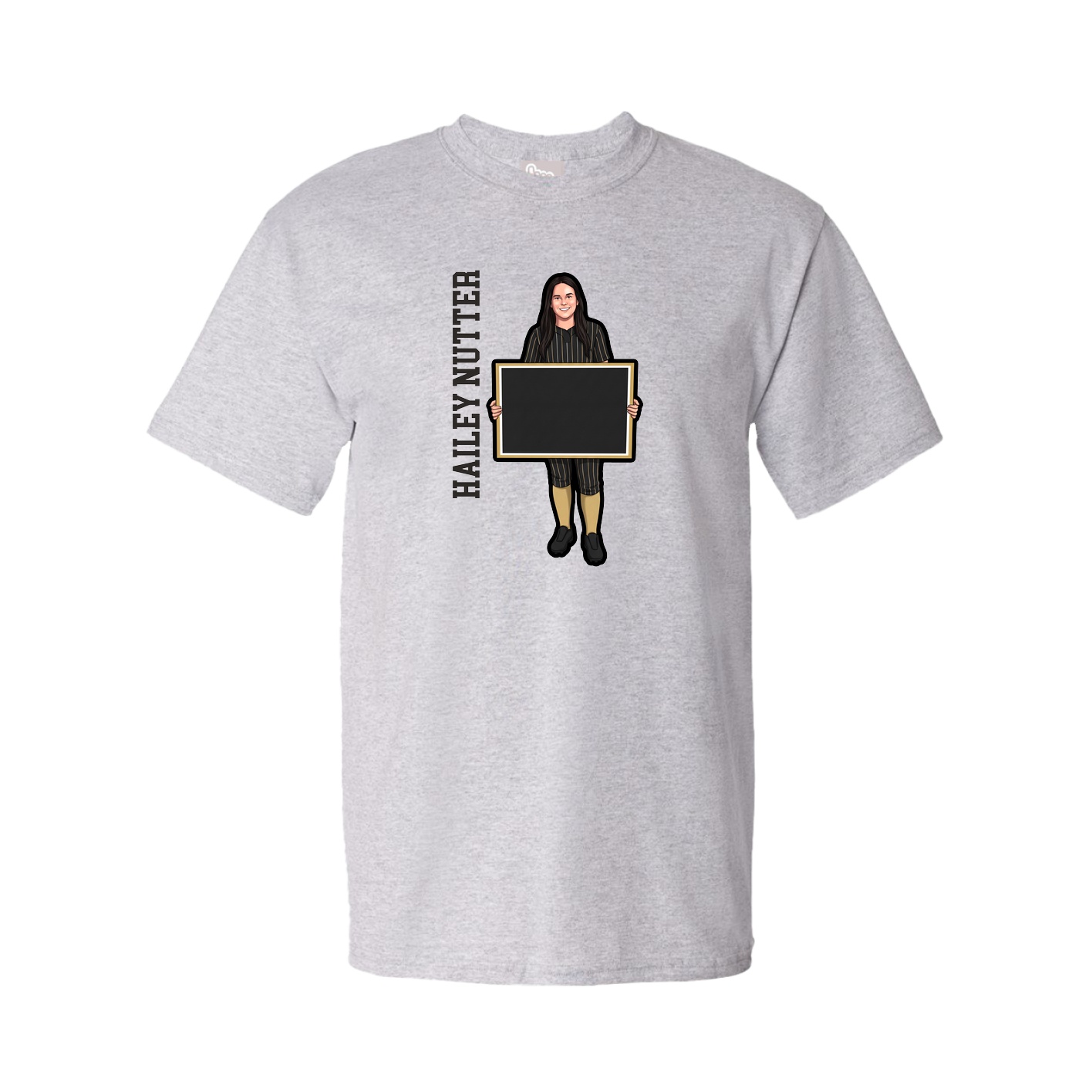 Tee — Name Vertical in Grey
