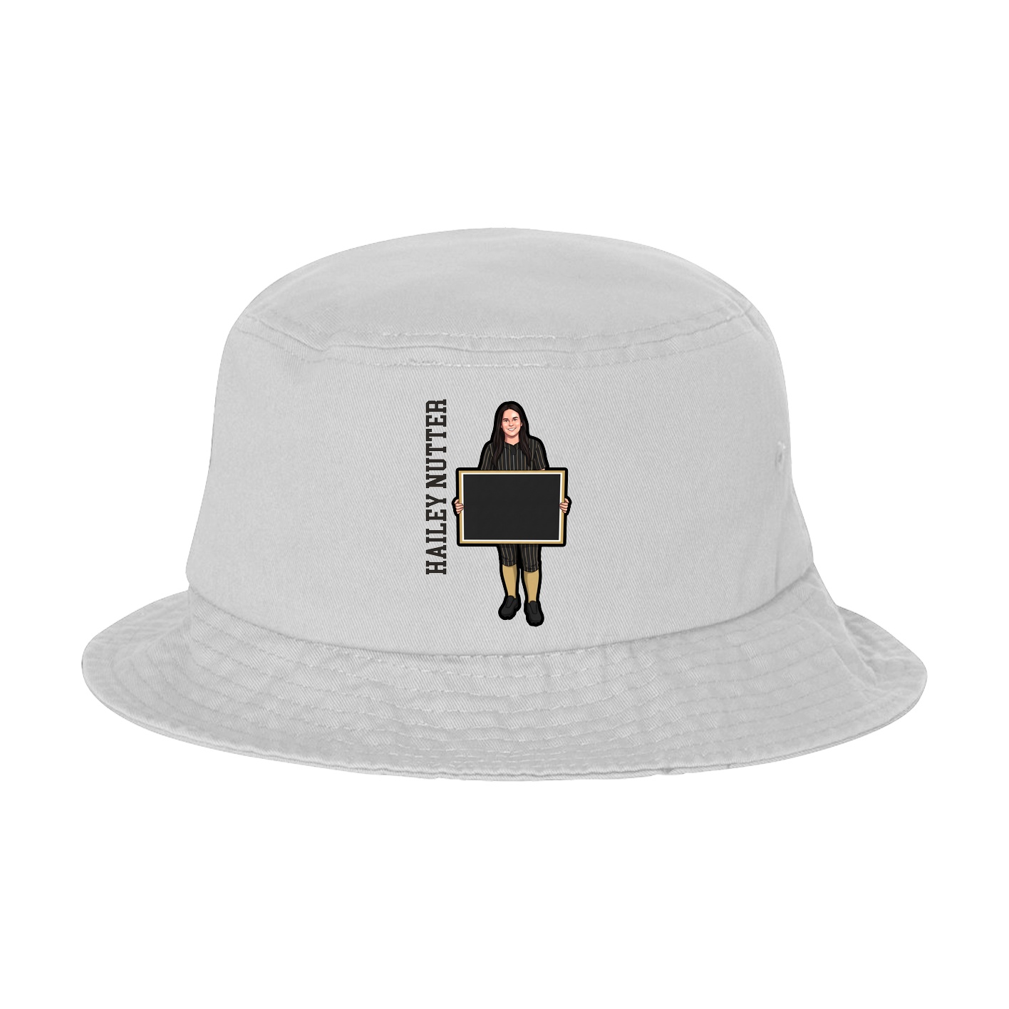 Bucket Cap — Name Vertical in White