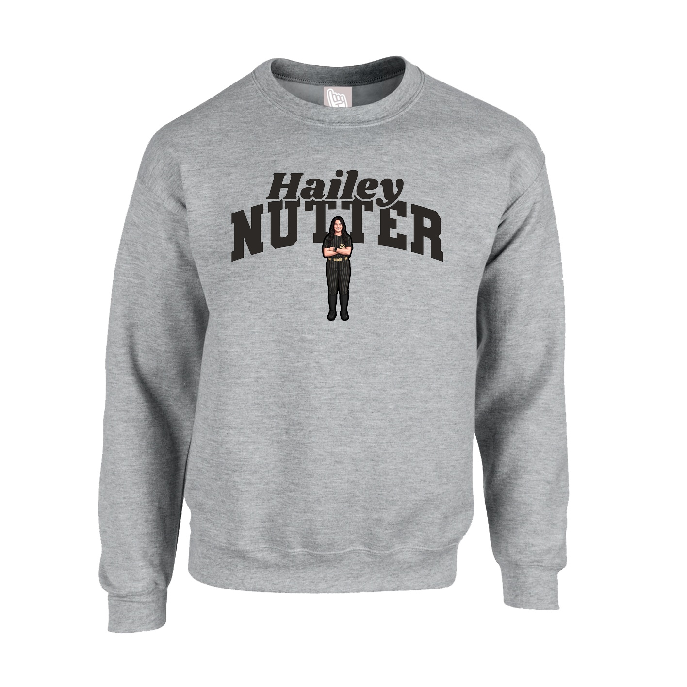 Fleece Crew — Signature Arch in Grey