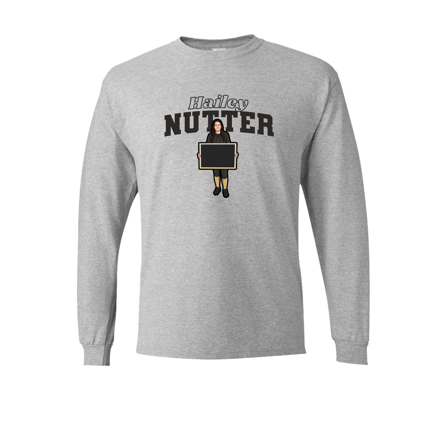 Long Sleeve Tee — Name Arch in Grey