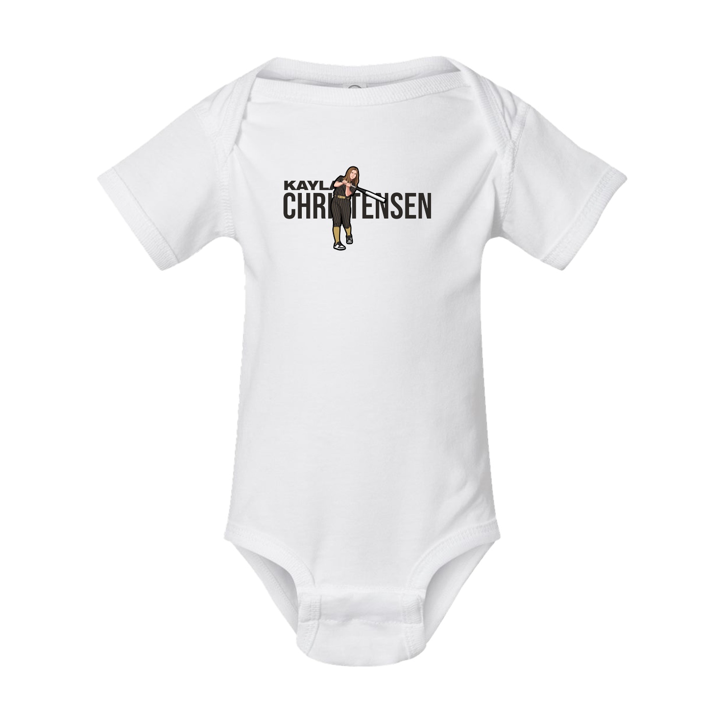 Baby Onesie — Player Name in White