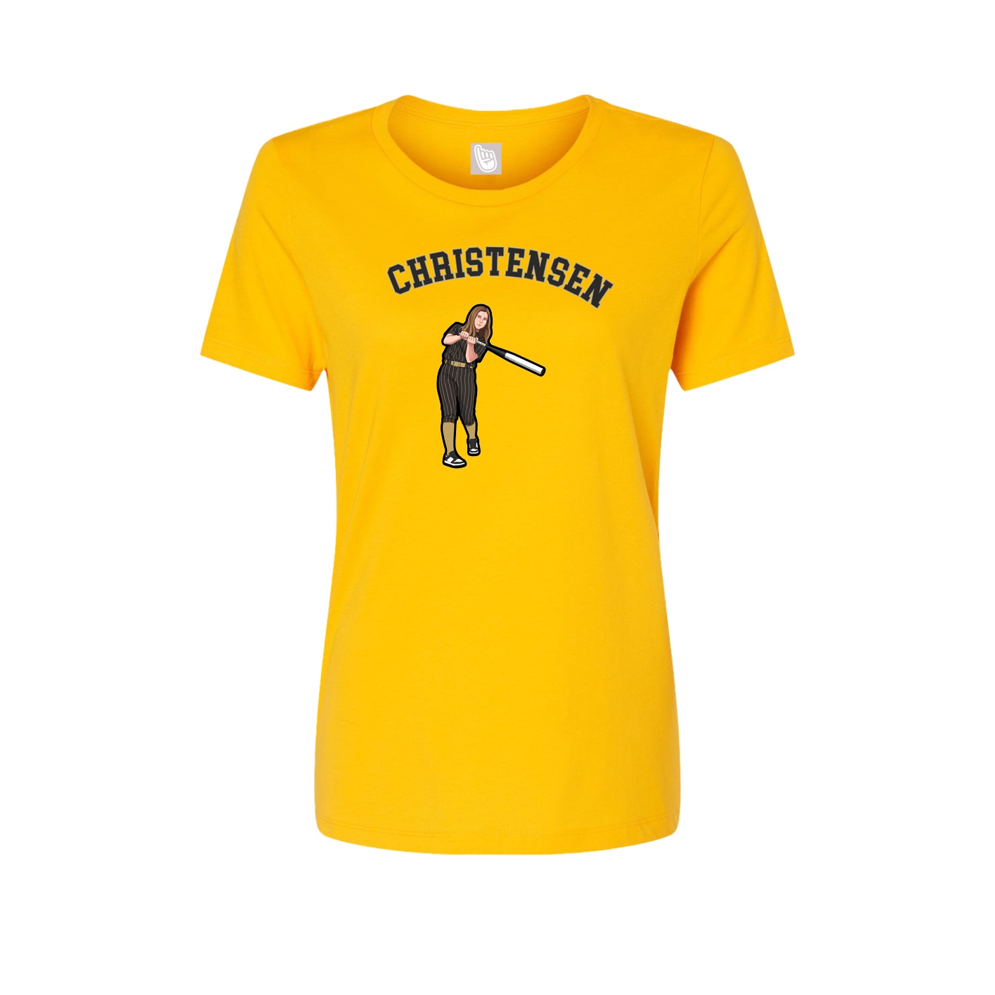 Fitted Women's Tee — Shirsey Arch in Gold