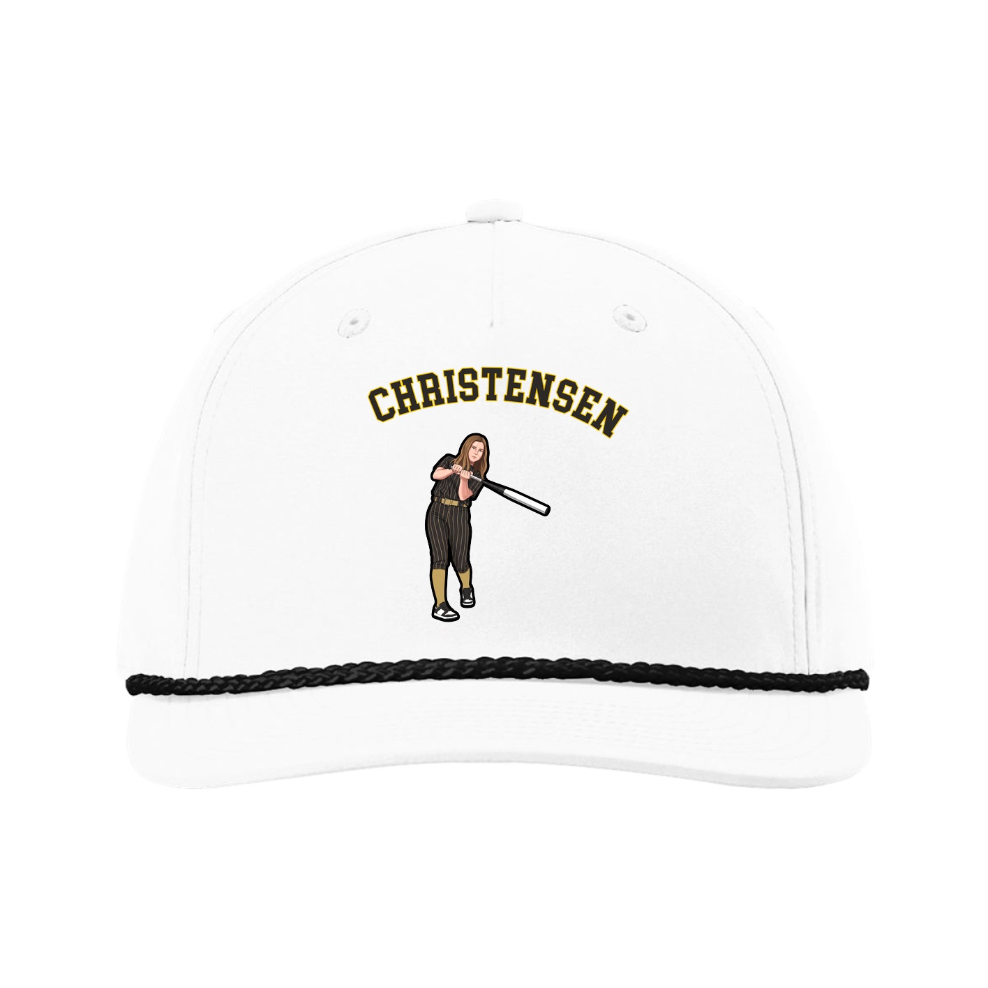 Five-Panel Classic Rope Cap — Shirsey Arch in White