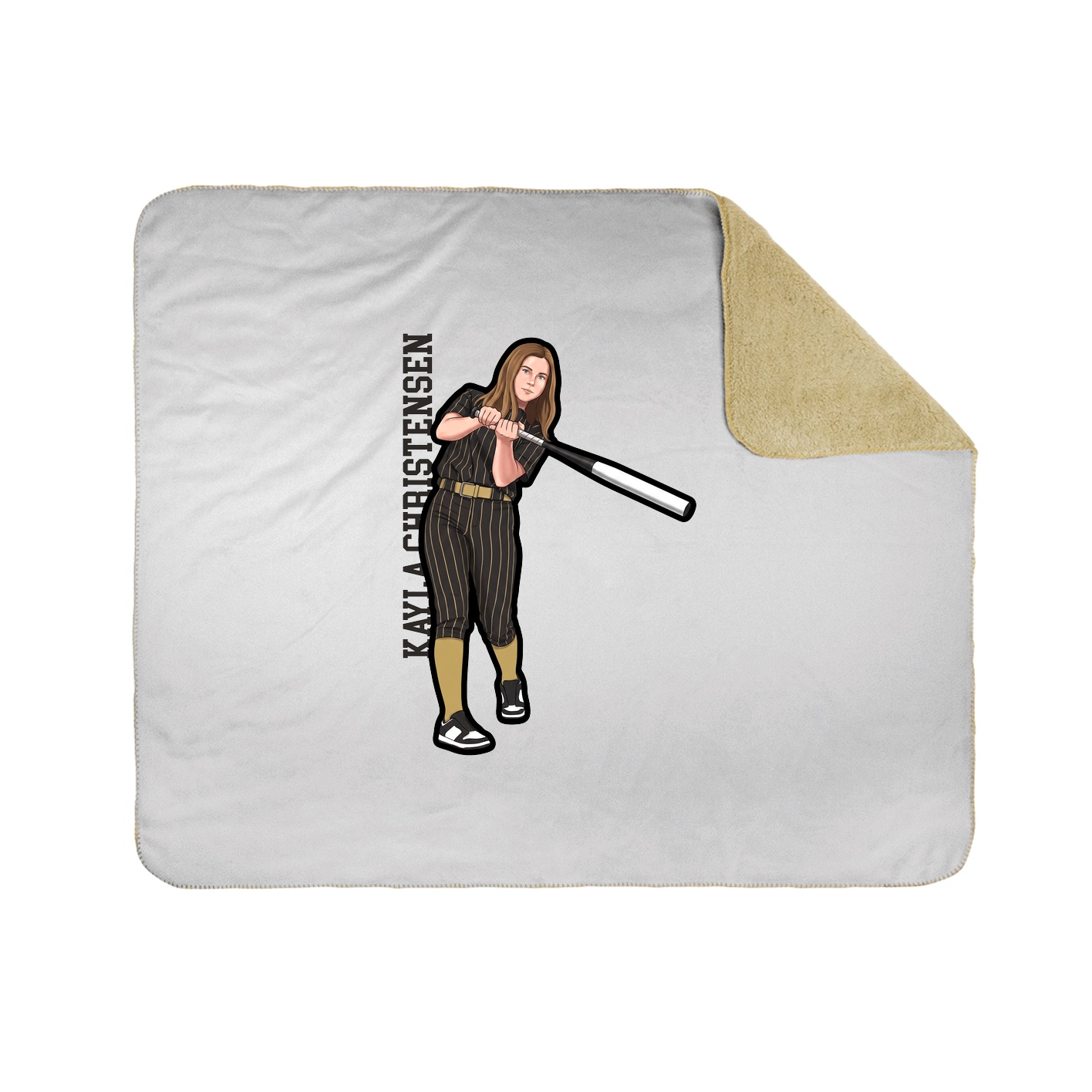 Throw Blanket — Name Vertical in White