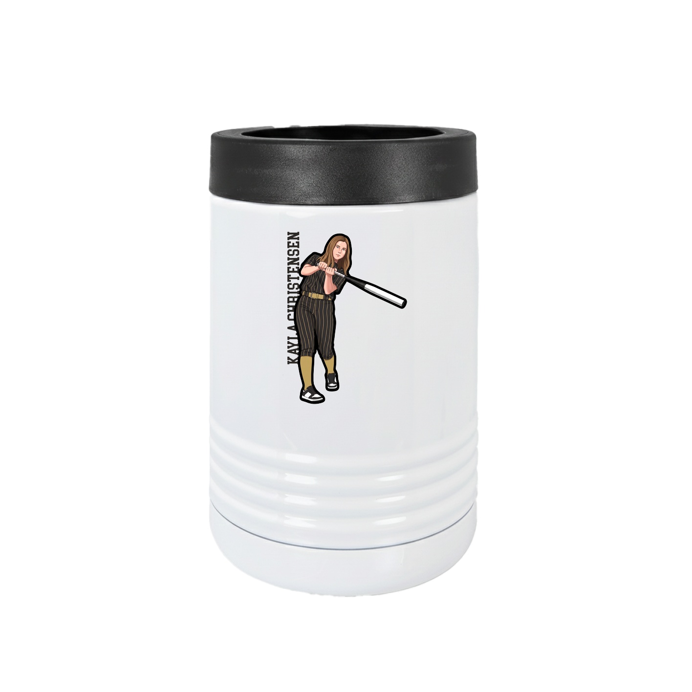 Beverage Holder — Name Vertical in White