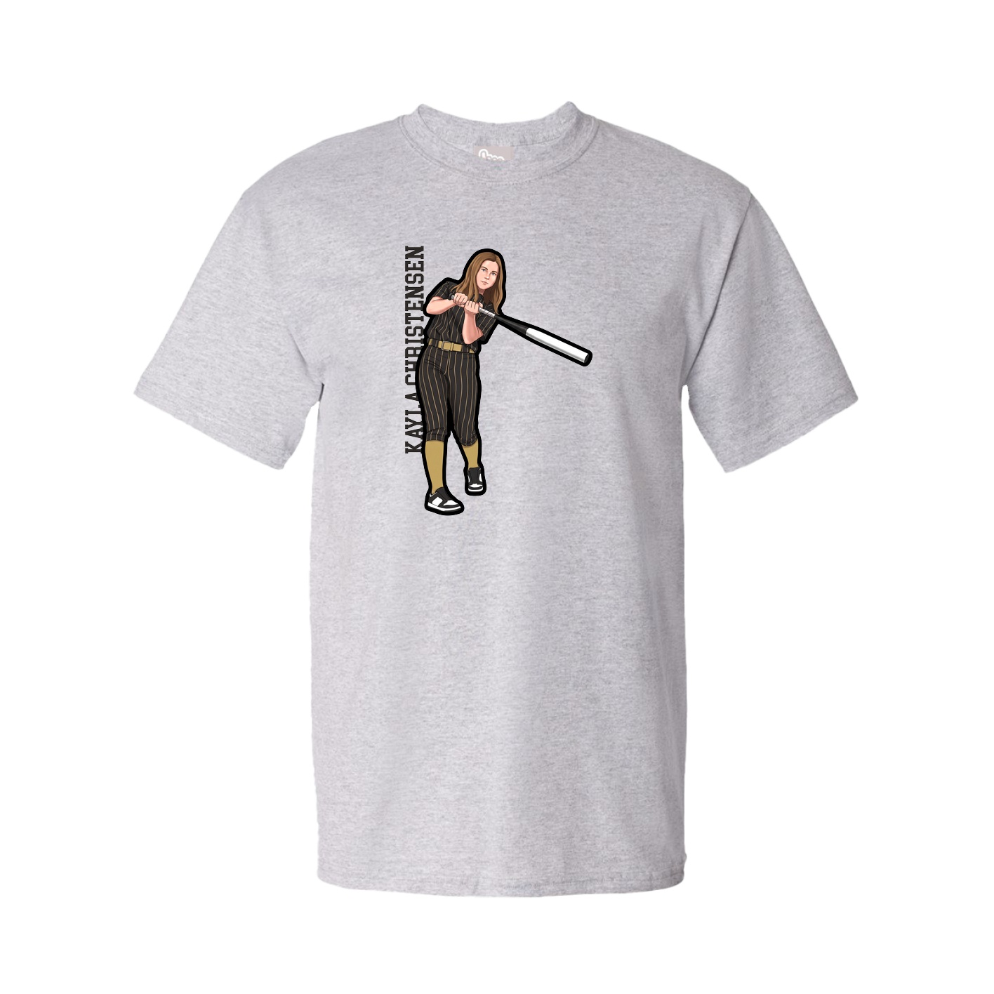 Tee — Name Vertical in Grey