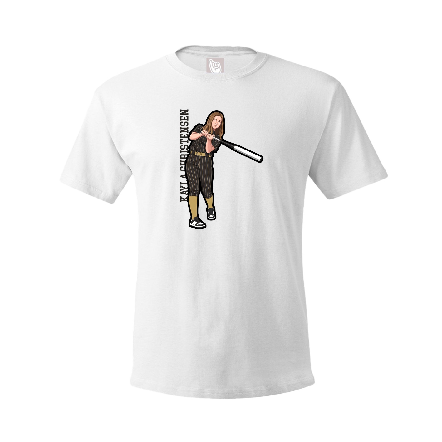 Youth Tee — Name Vertical in White