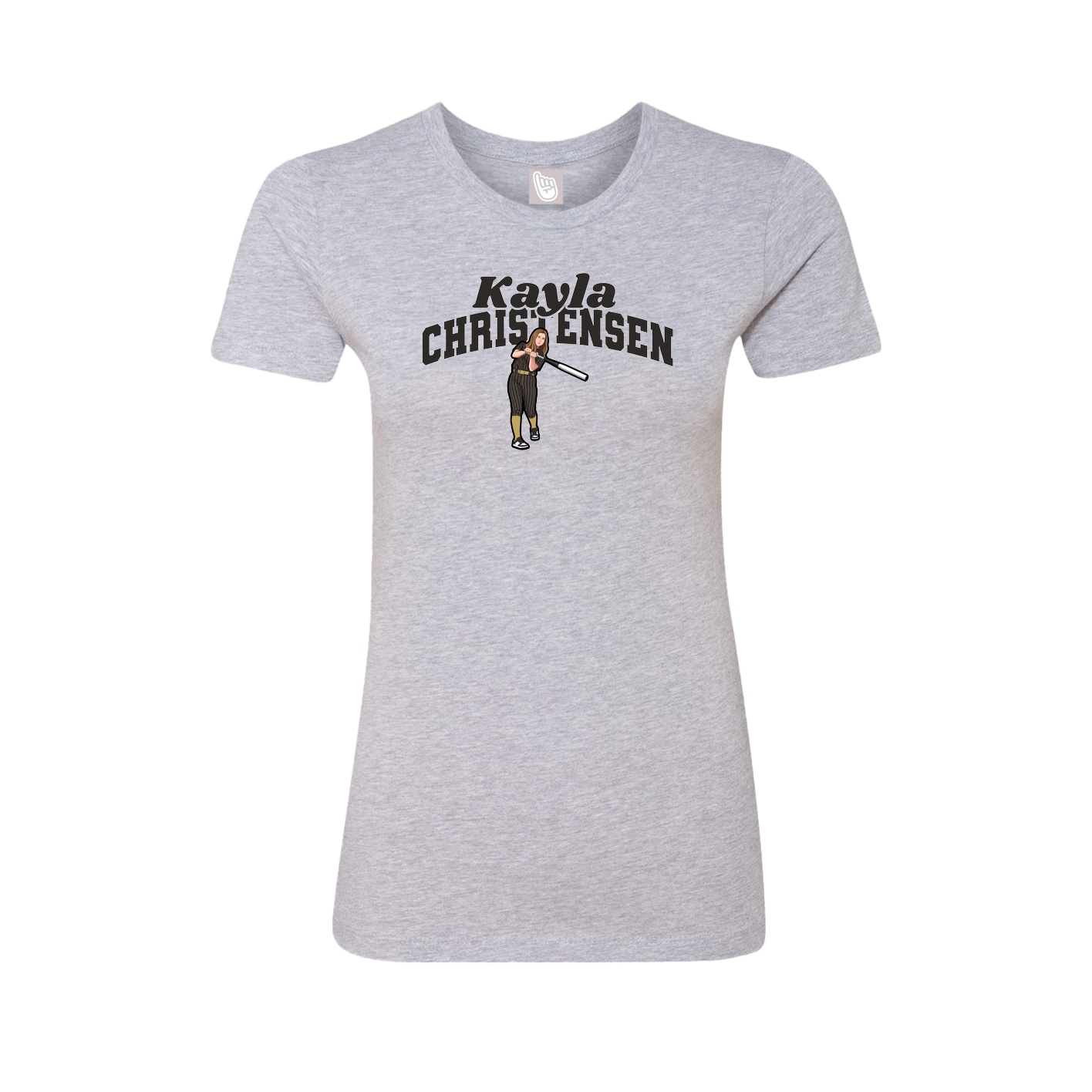 Fitted Women's Tee — Signature Arch in Grey
