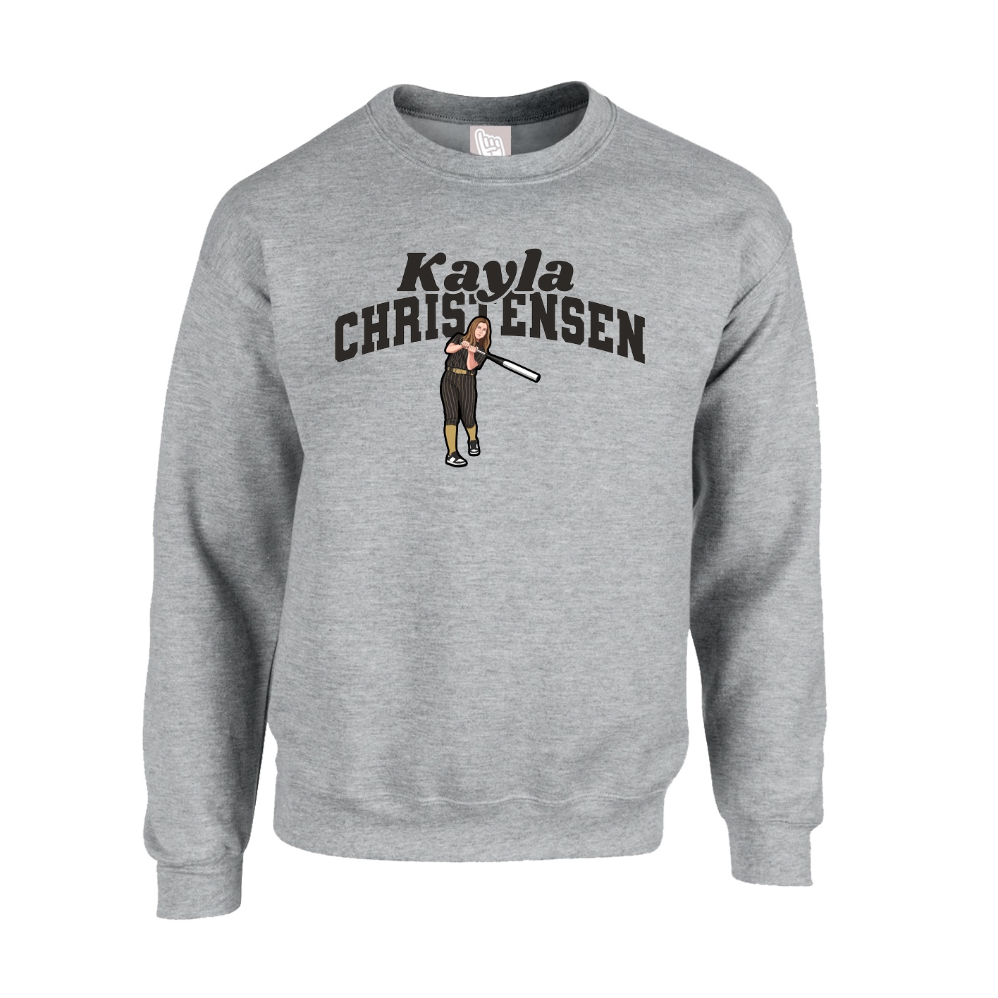 Fleece Crew — Signature Arch in Grey