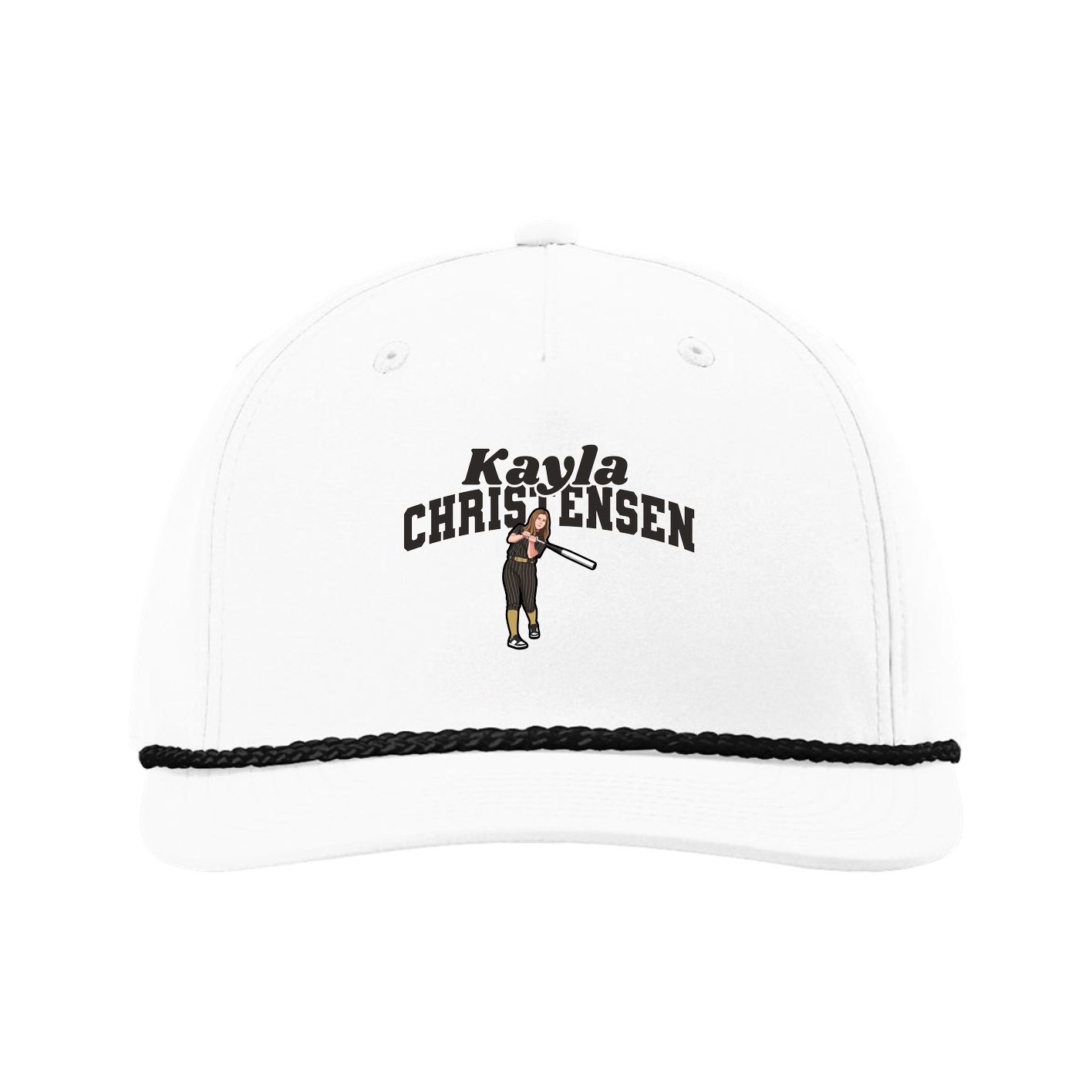 Five-Panel Classic Rope Cap — Signature Arch in White