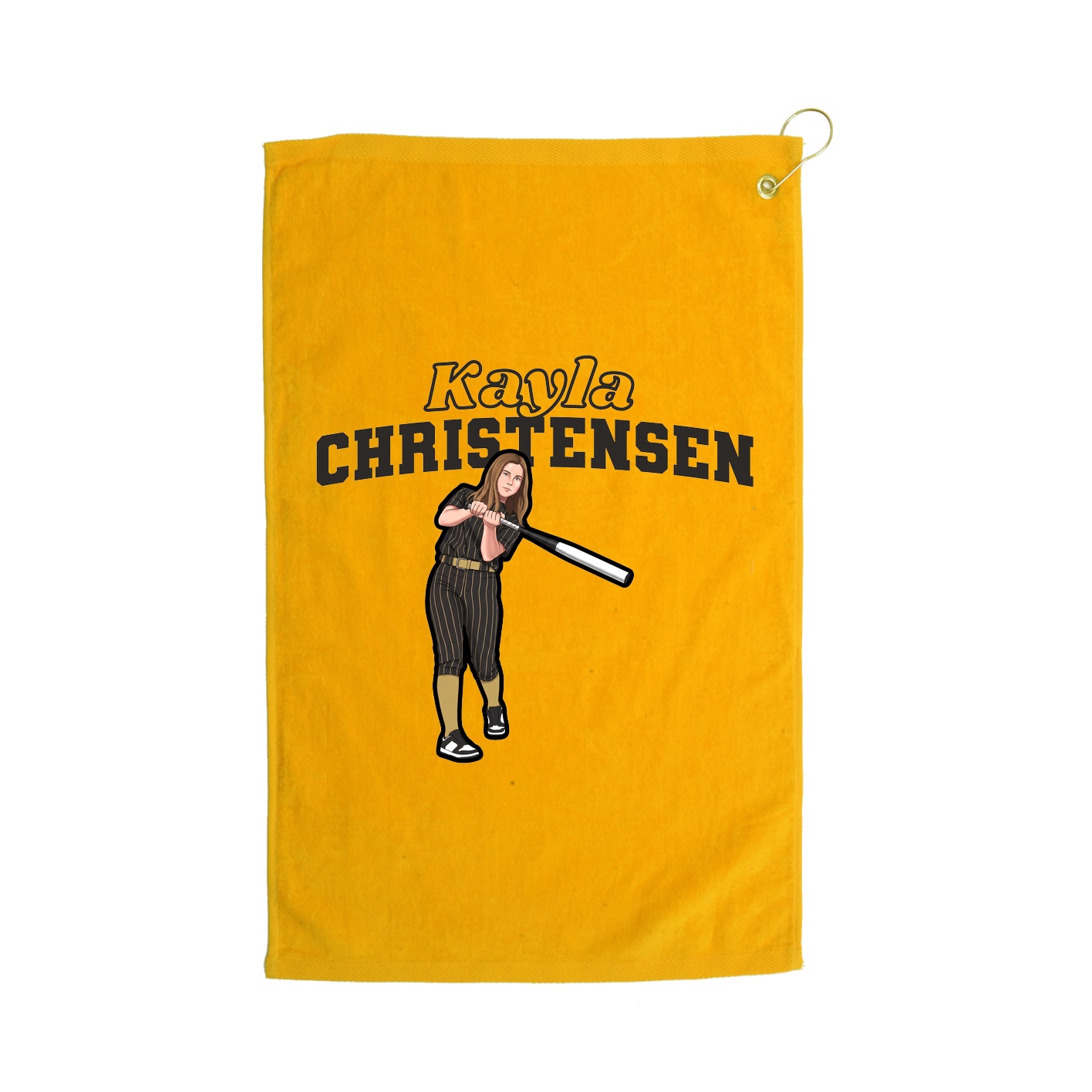 Golf Towel — Name Arch in Gold