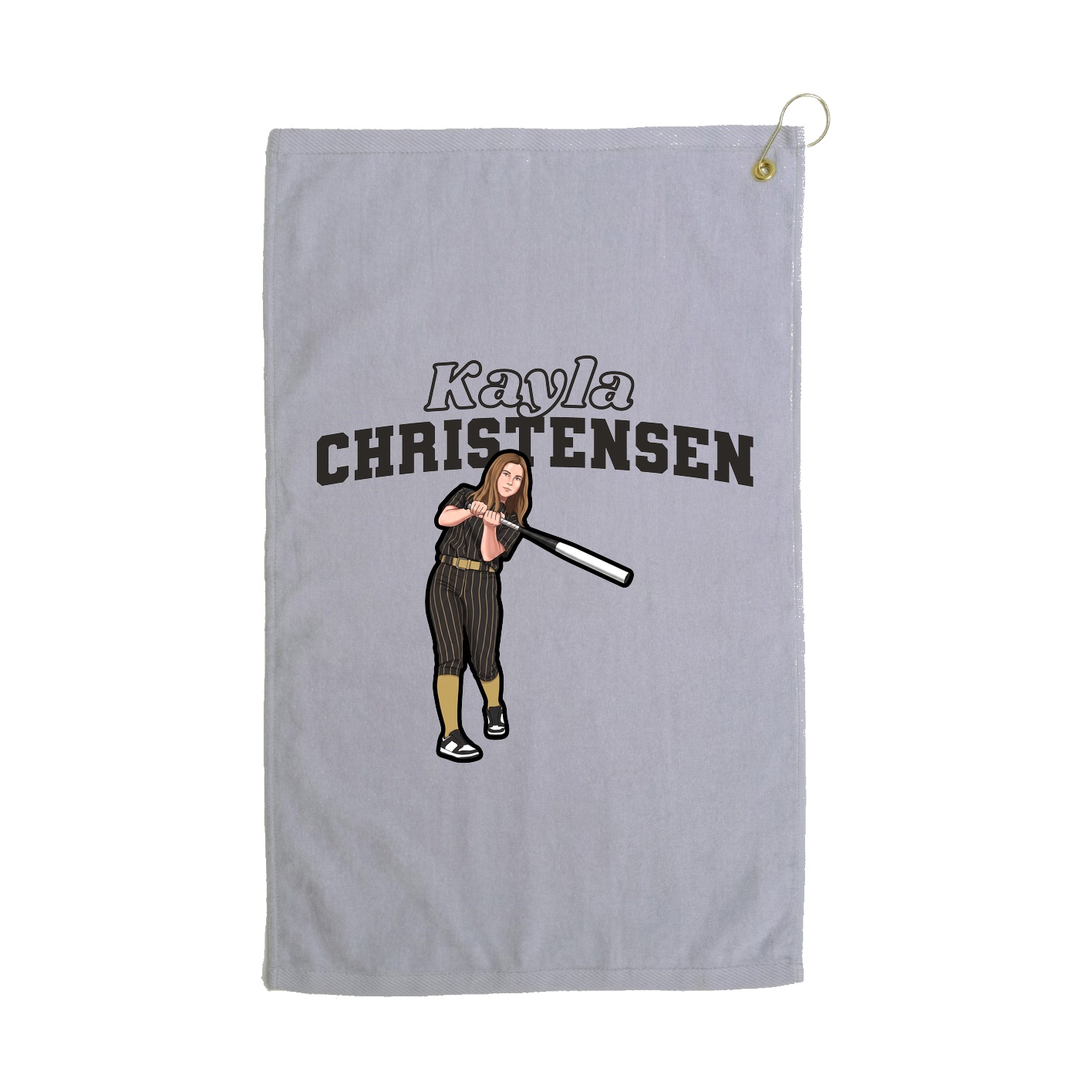 Golf Towel — Name Arch in Grey