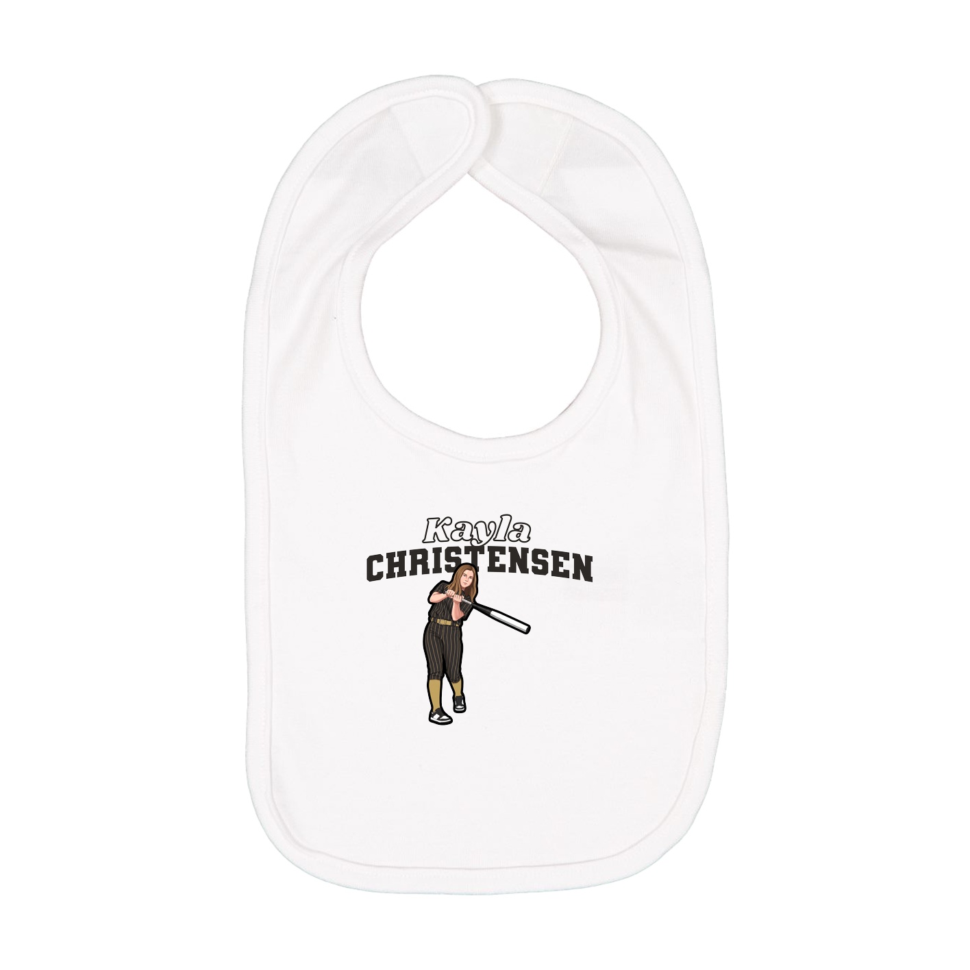 Infant Bib — Name Arch in White