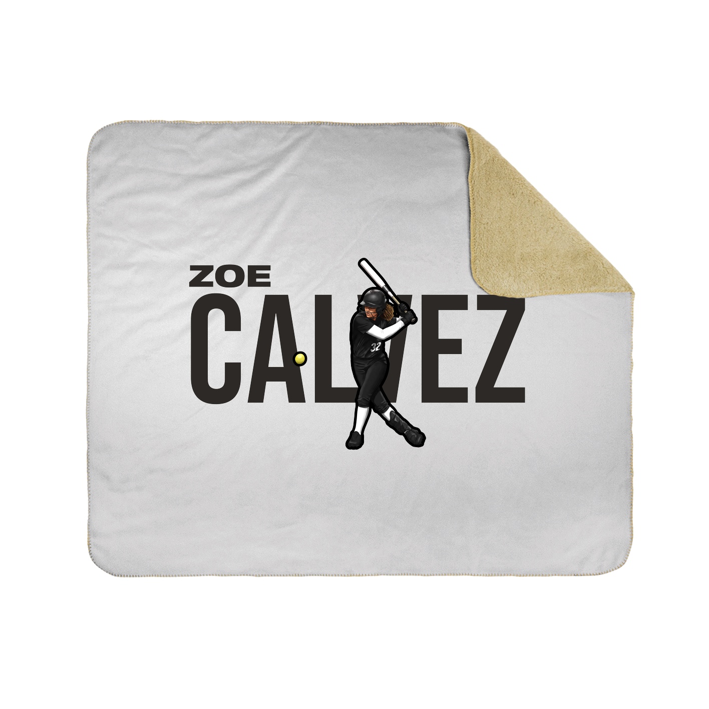 Throw Blanket — Player Name in White