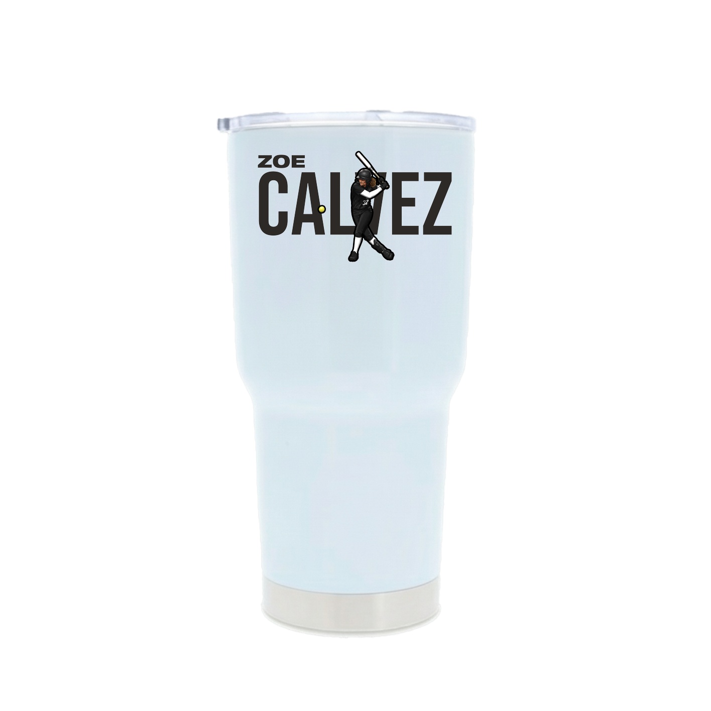 30oz Stainless Steel Tumbler — Player Name in White