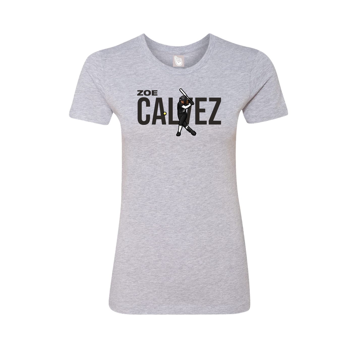 Fitted Women's Tee — Player Name in Grey
