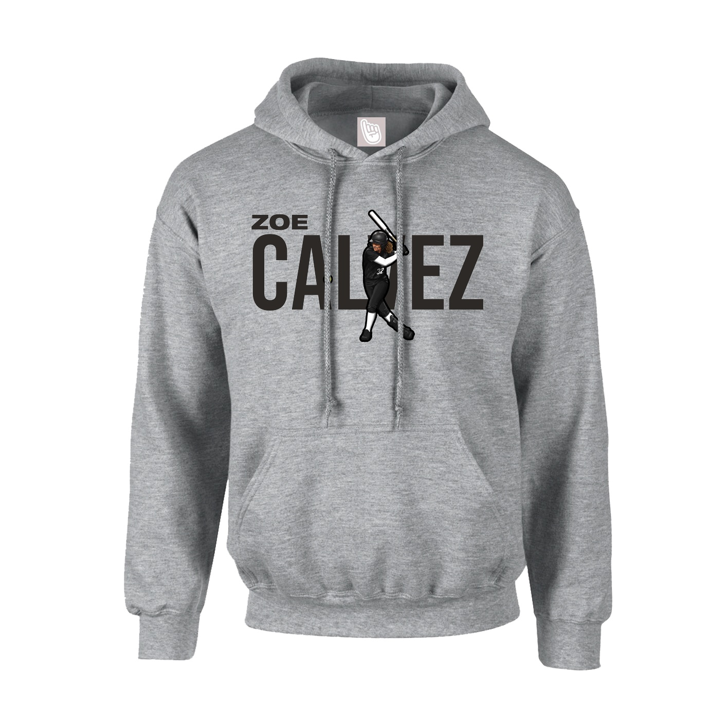 Hoodie — Player Name in Grey