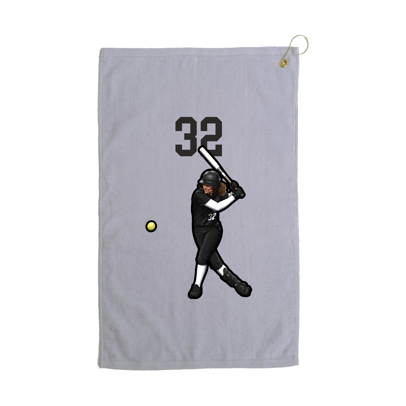 Golf Towel — Number Top in Grey