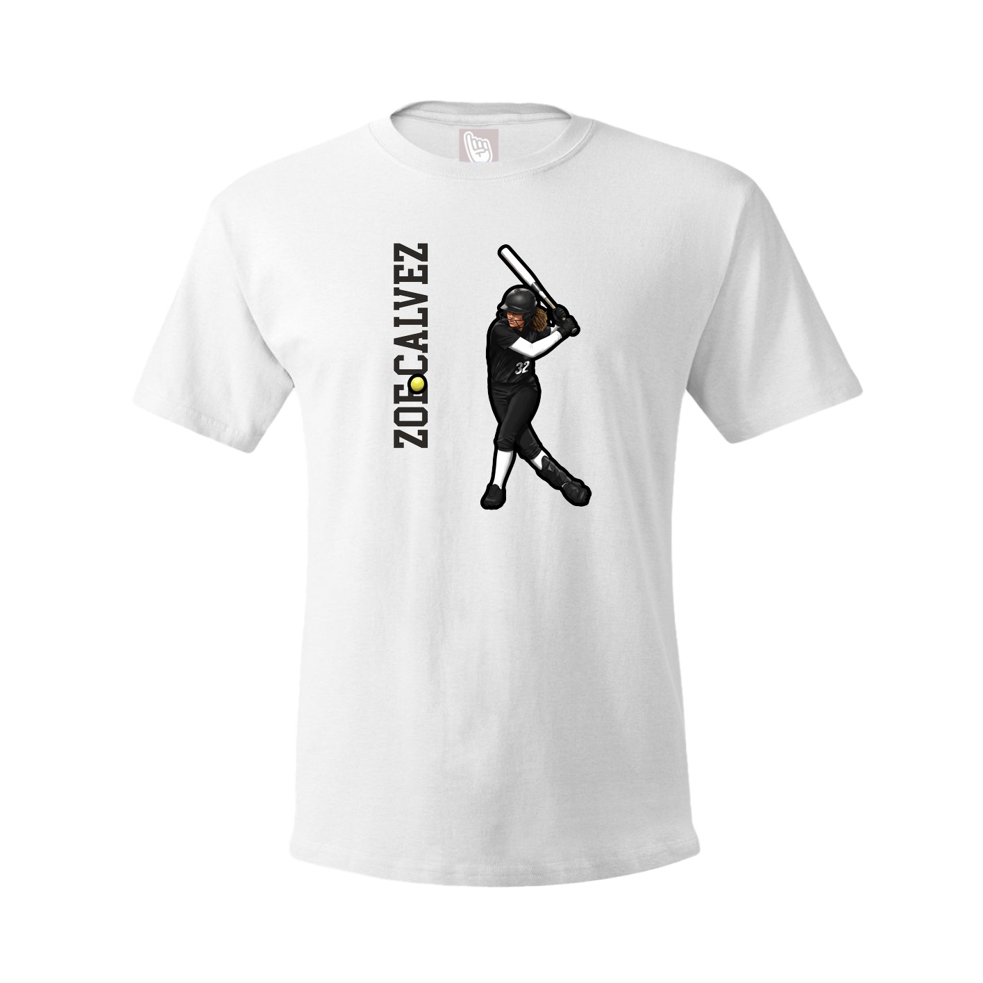 Youth Tee — Name Vertical in White