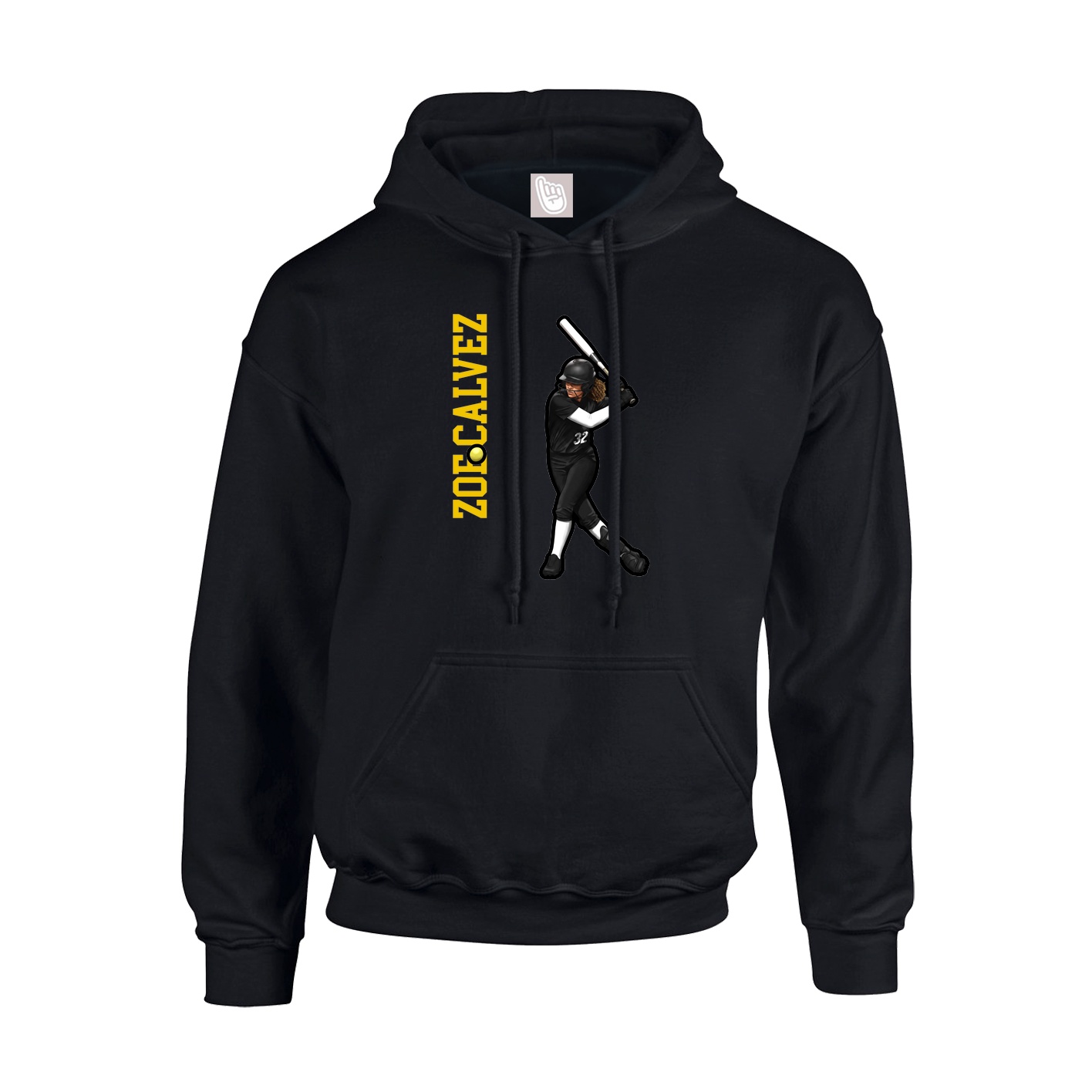 Youth Hoodie — Name Vertical in Black