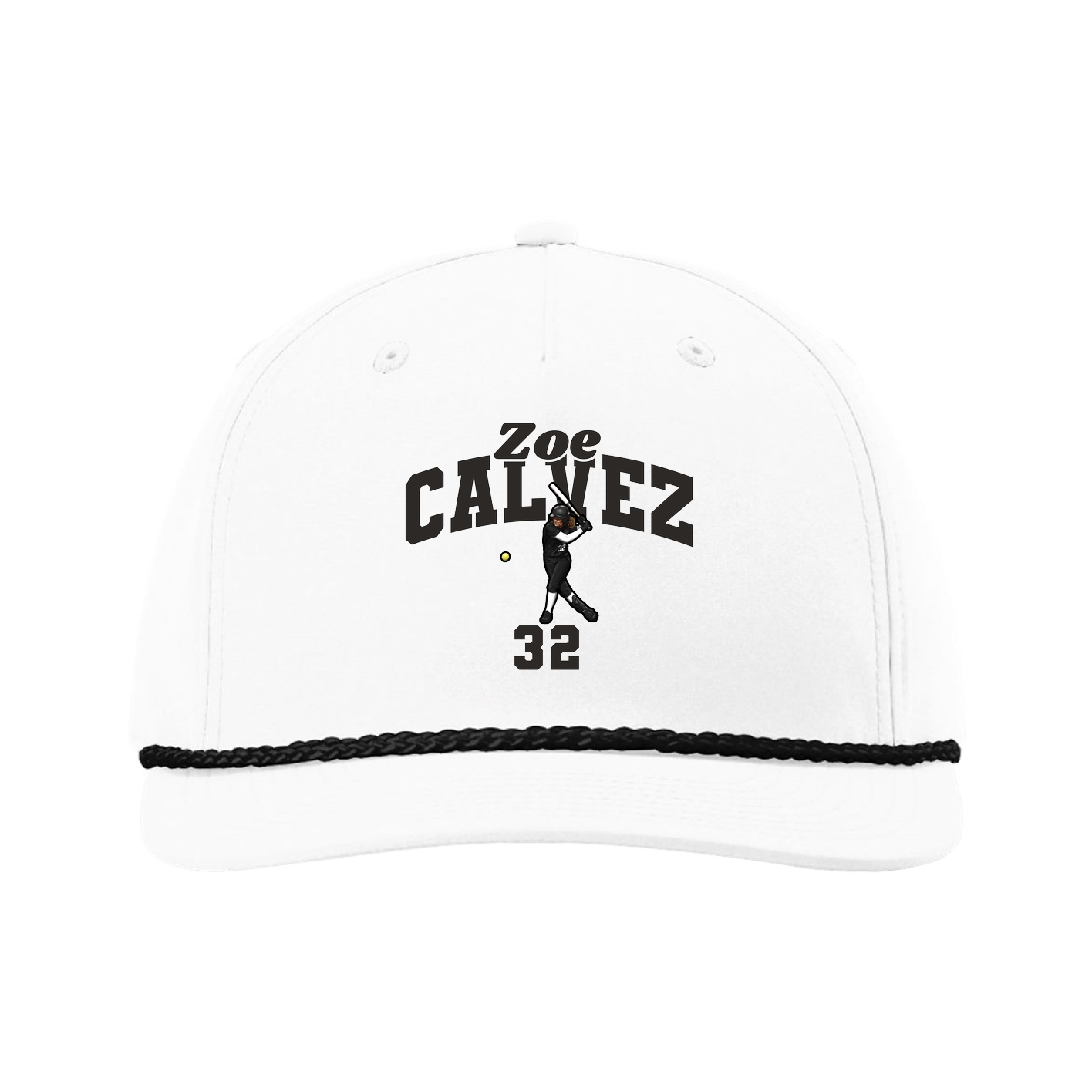 Five-Panel Classic Rope Cap — Signature Arch in White