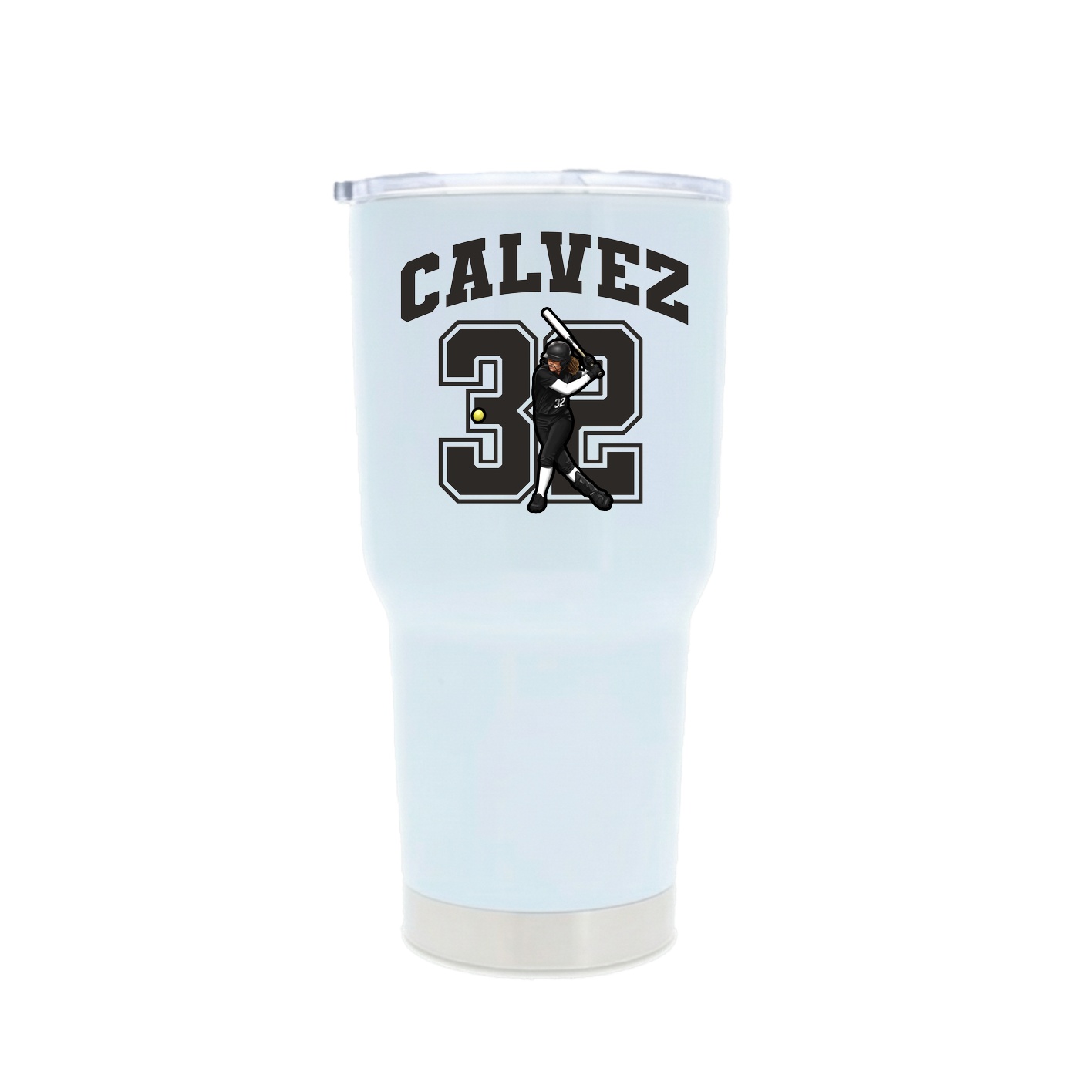 30oz Stainless Steel Tumbler — Number in White