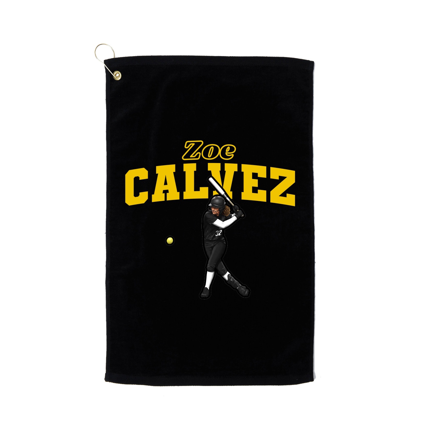 Golf Towel — Name Arch in Black