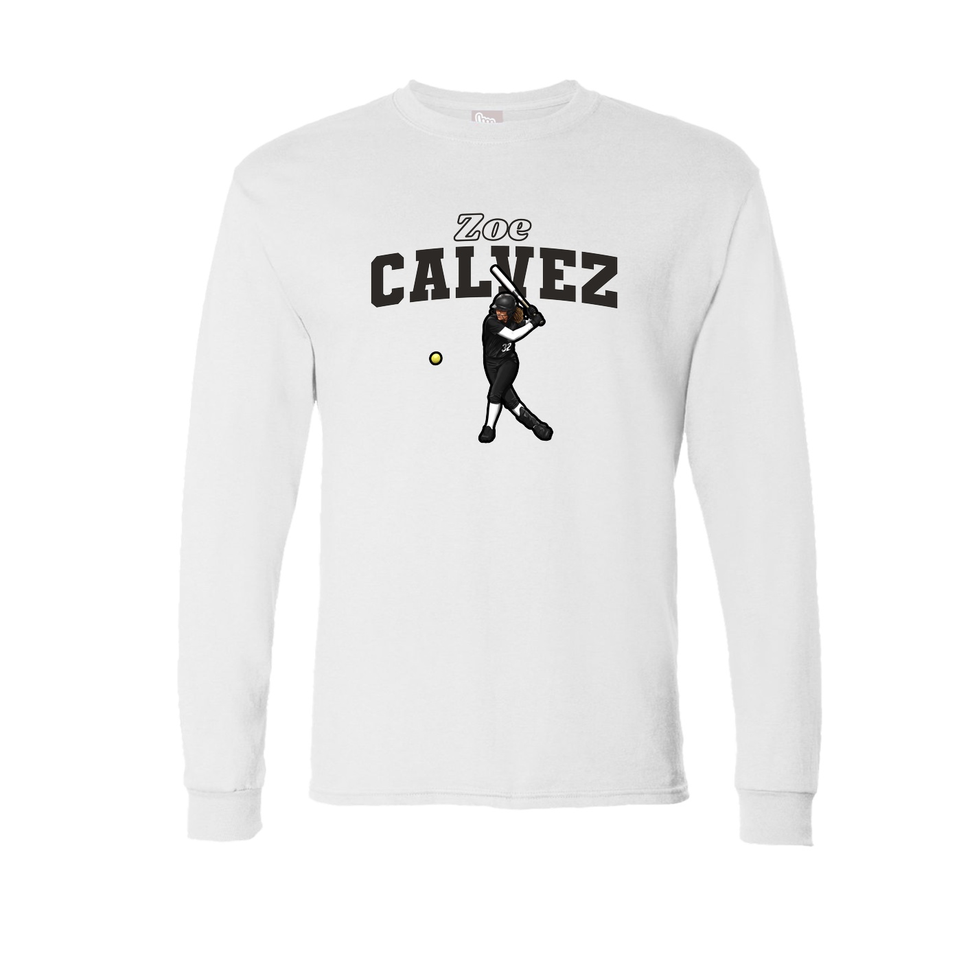 Long Sleeve Tee — Name Arch in White