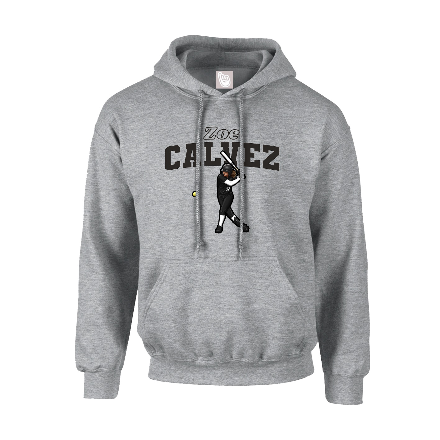 Youth Hoodie — Name Arch in Grey