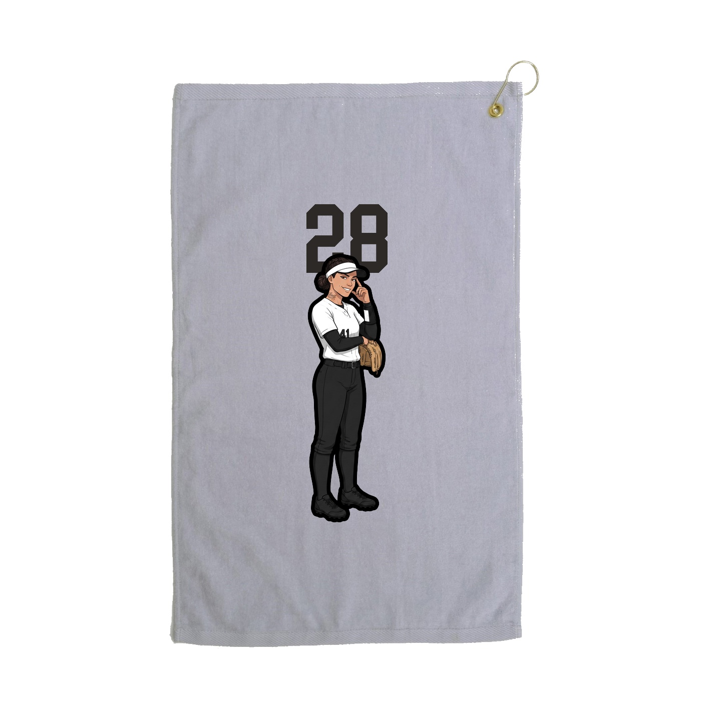 Golf Towel — Number Top in Grey