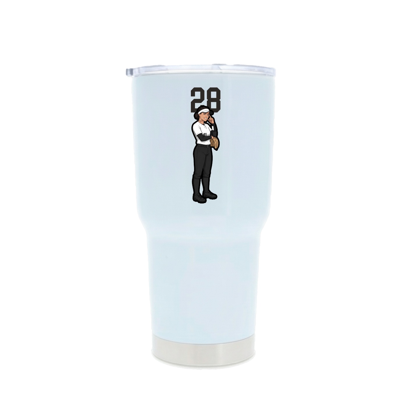 30oz Stainless Steel Tumbler — Number Top in White