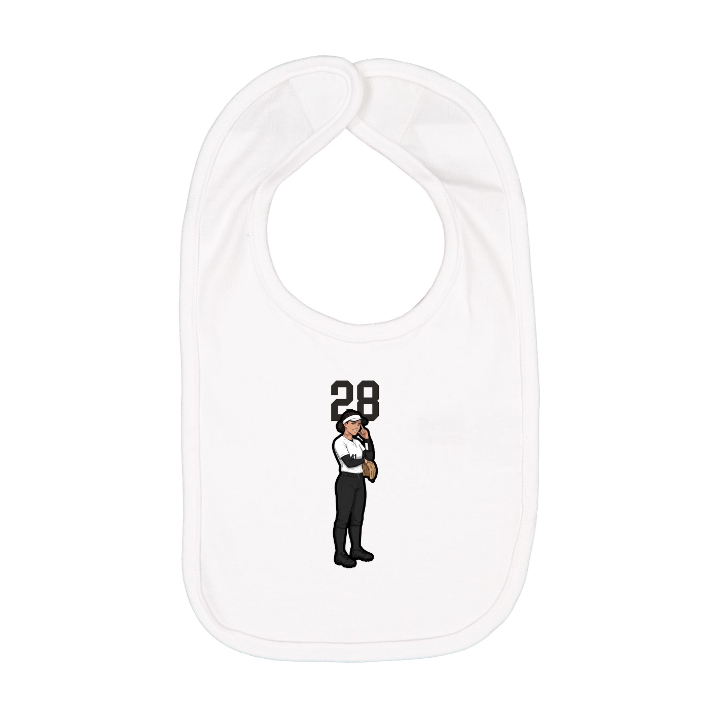 Infant Bib — Number Top in White