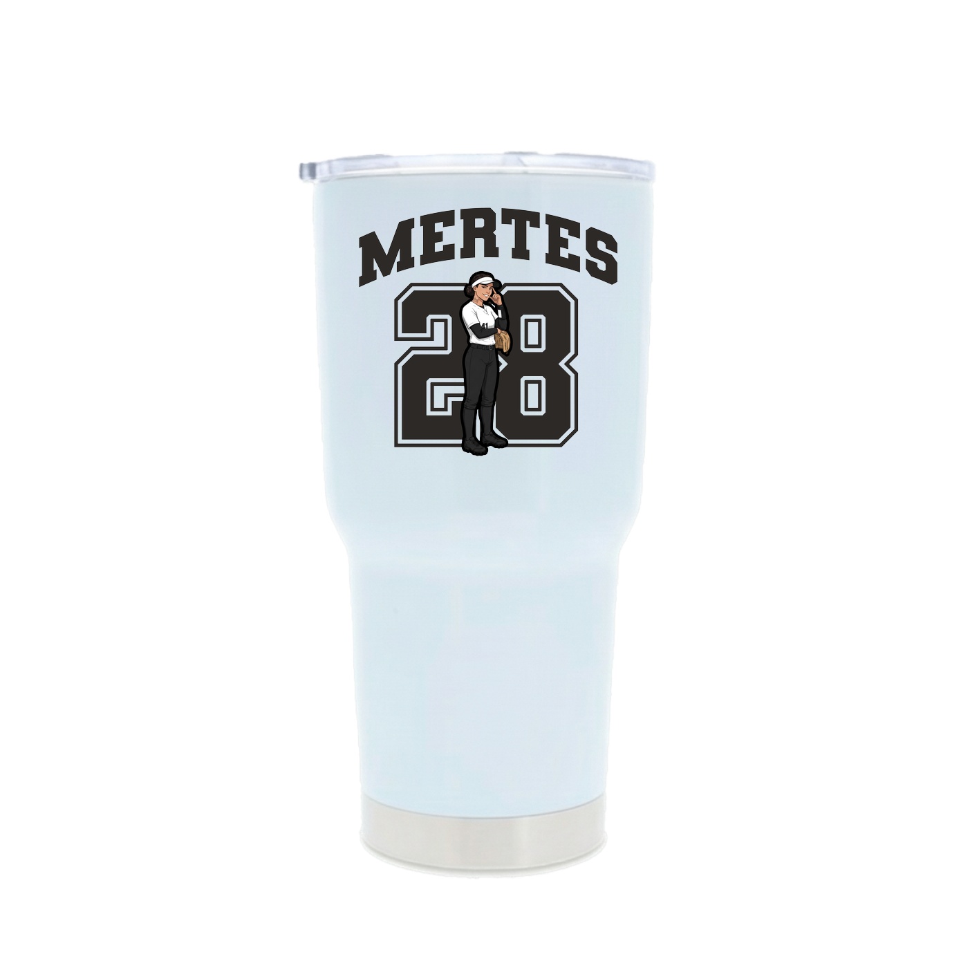 30oz Stainless Steel Tumbler — Number in White
