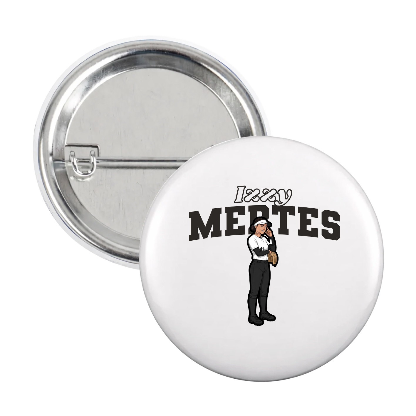Game Day Button — Name Arch in White