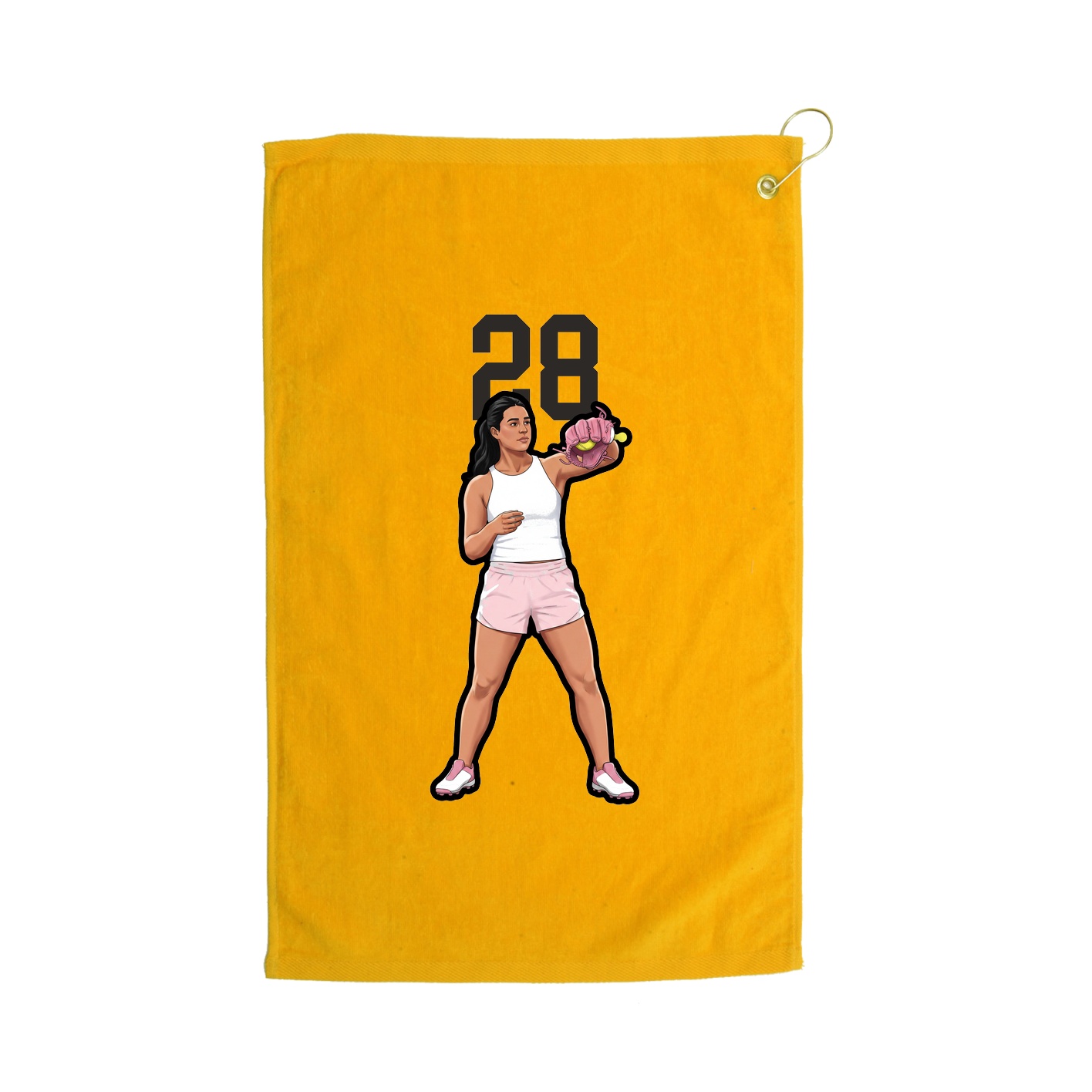 Golf Towel — Number Top in Gold
