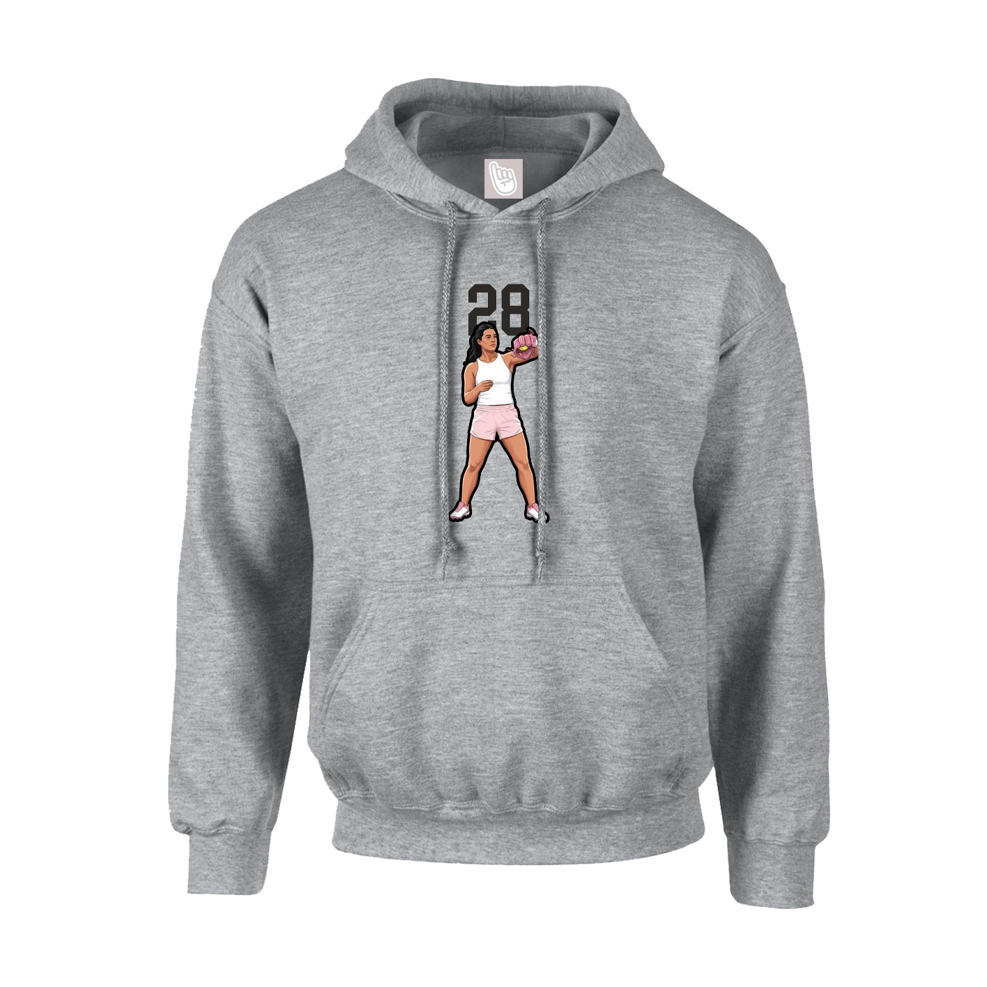 Youth Hoodie — Number Top in Grey