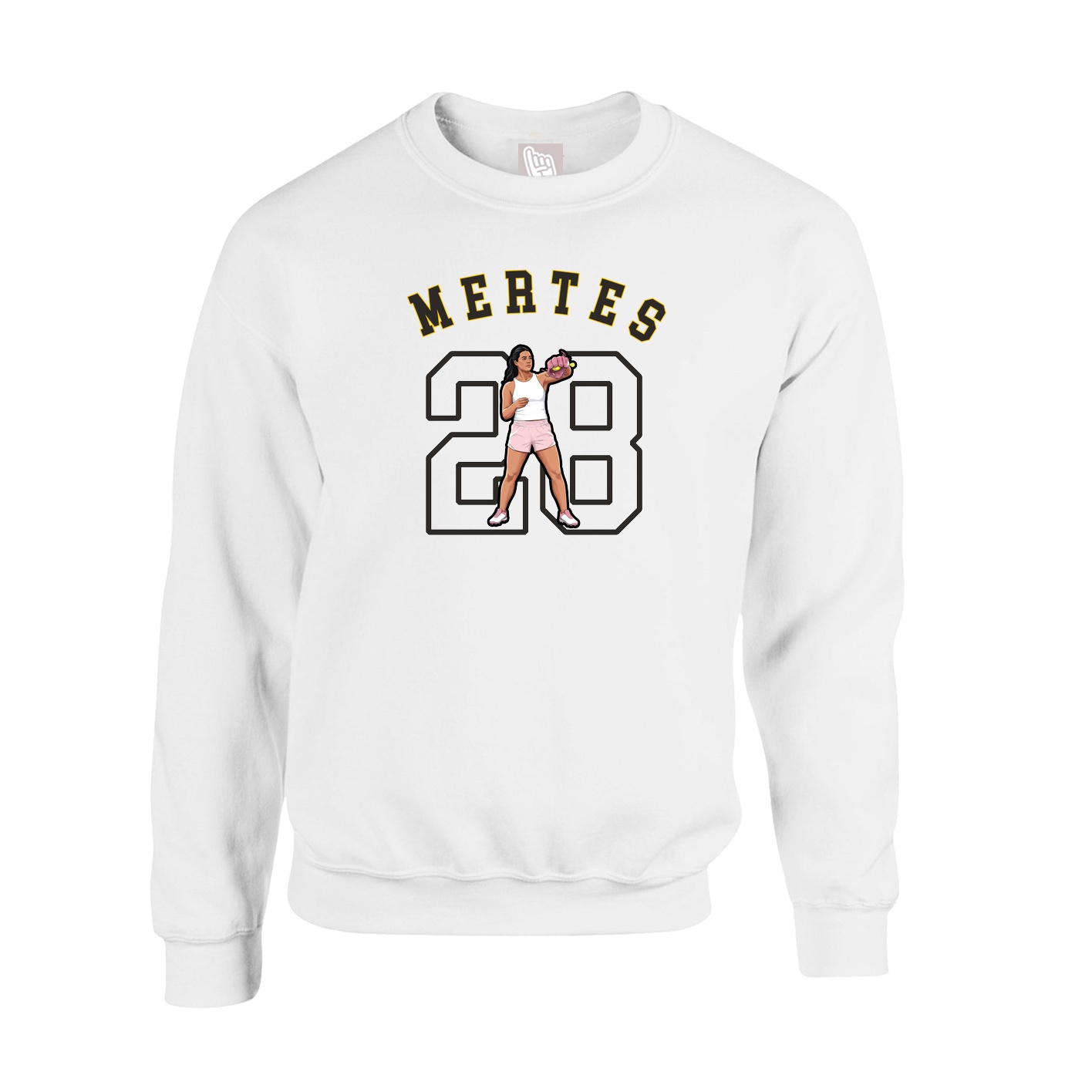 Fleece Crew — Shirsey Arch in White