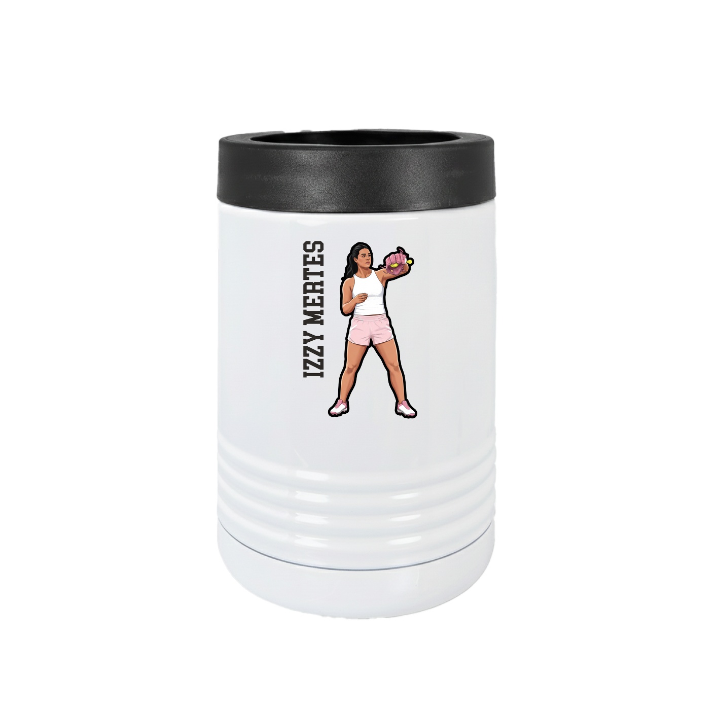 Beverage Holder — Name Vertical in White