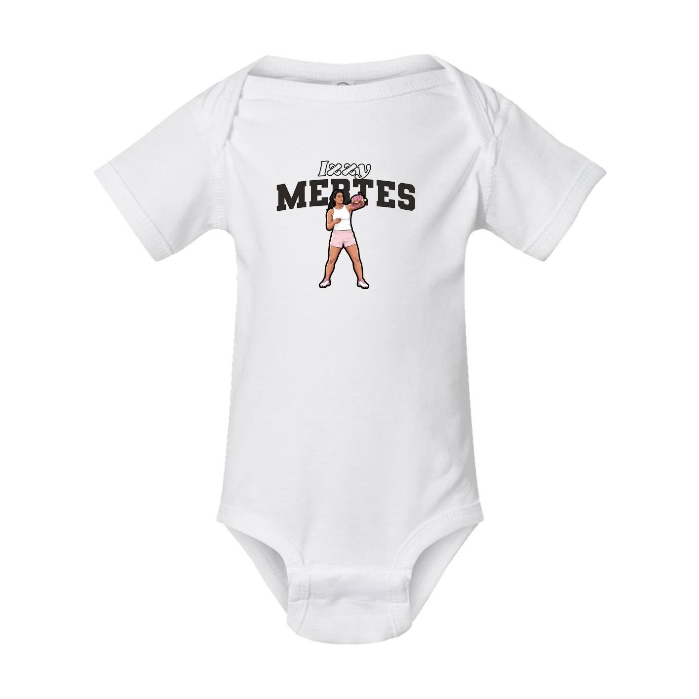 Baby Onesie — Name Arch in White
