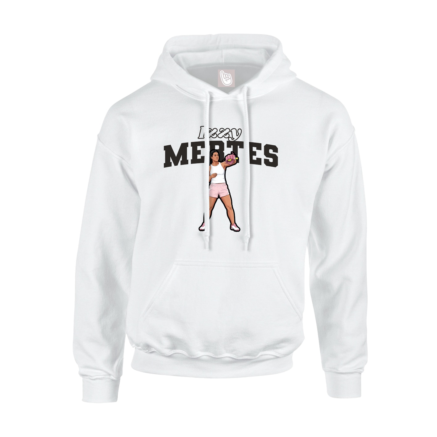 Youth Hoodie — Name Arch in White