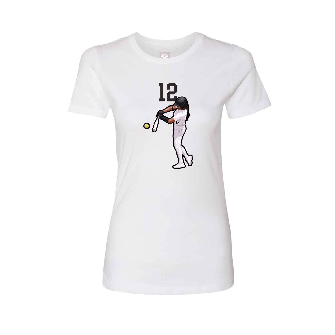 Fitted Women's Tee — Number Top in White