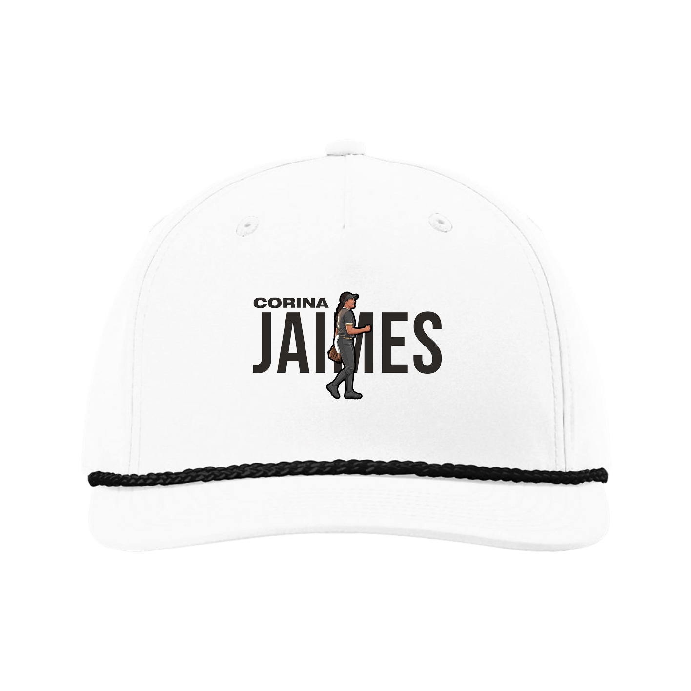 Five-Panel Classic Rope Cap — Player Name in White