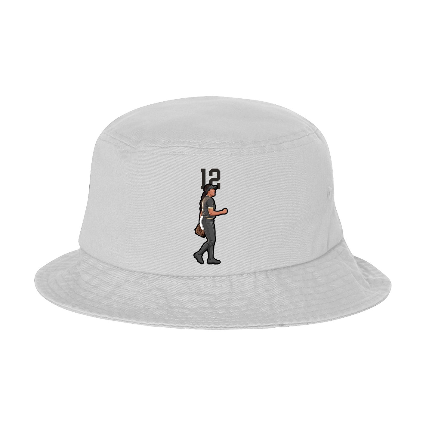 Bucket Cap — Number Top in White