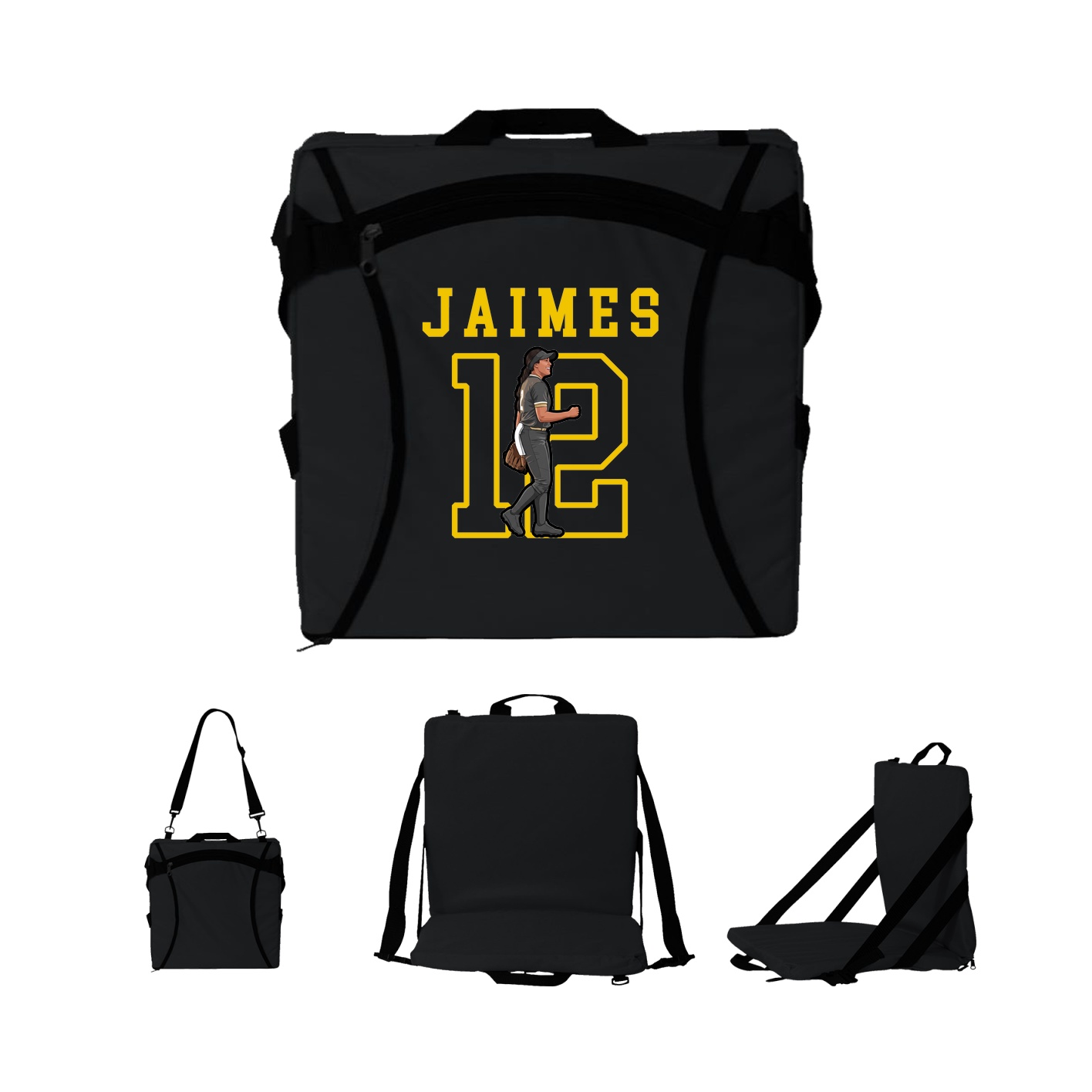 Folding Stadium Seat — Shirsey in Black