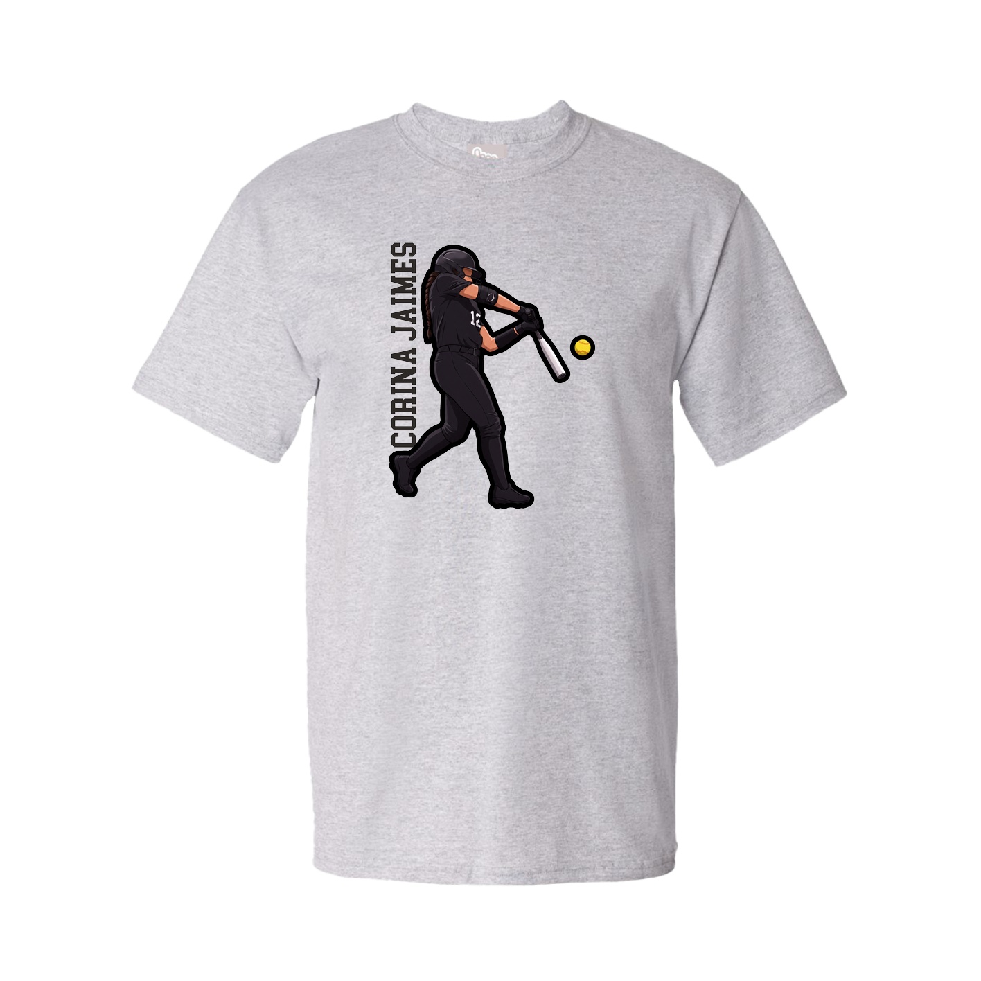 Tee — Name Vertical in Grey