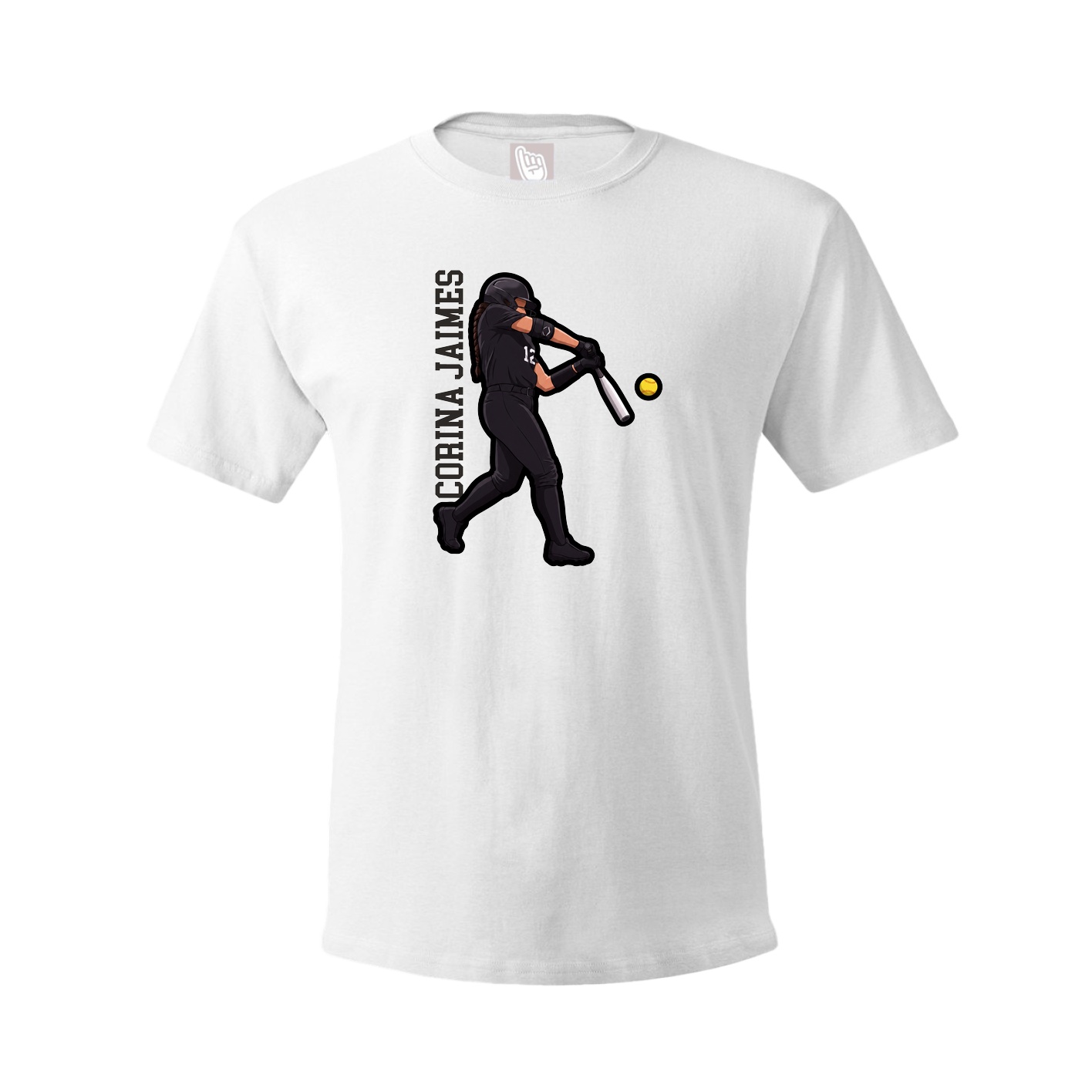 Youth Tee — Name Vertical in White